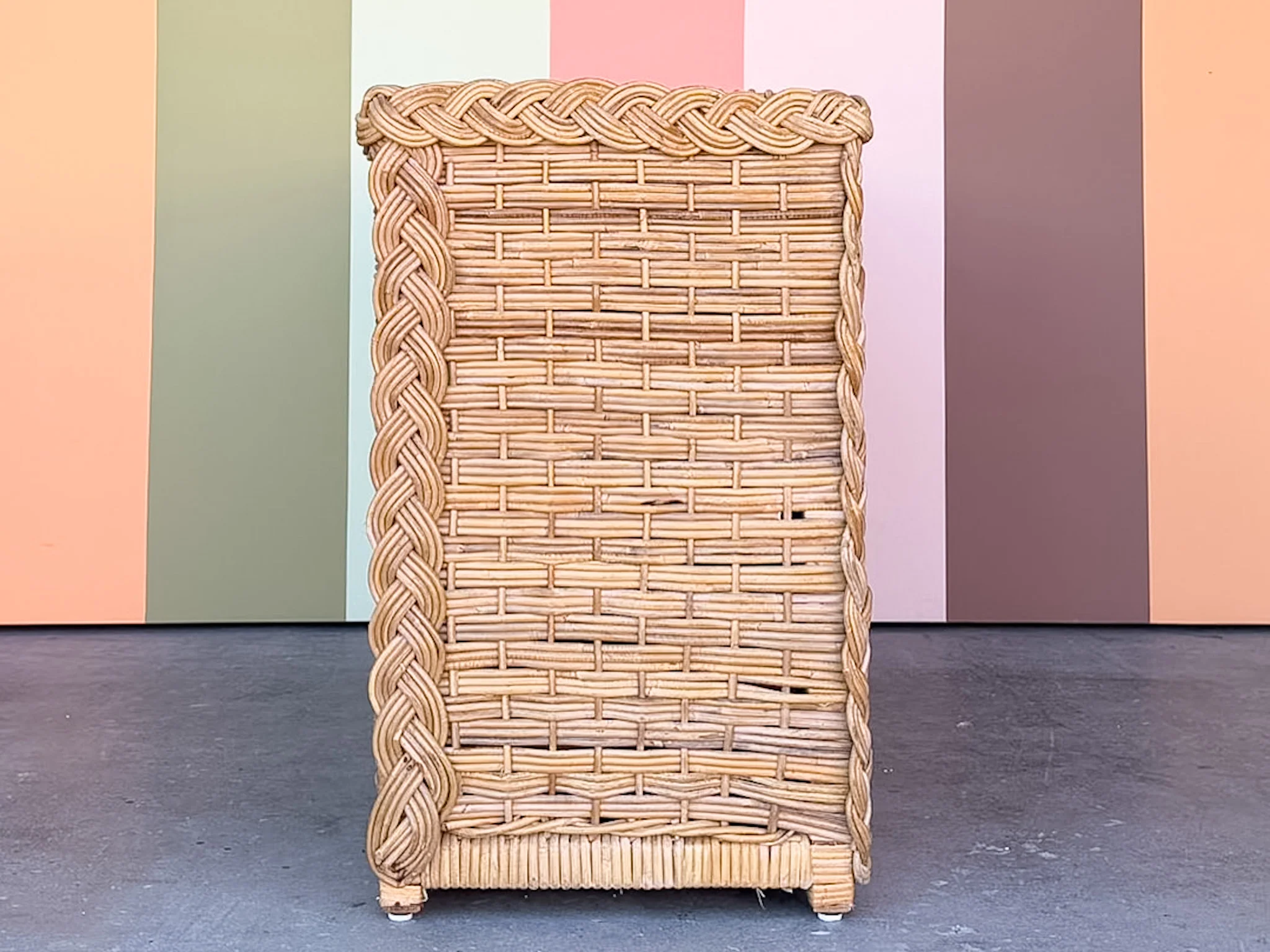 Braided Rattan Wrapped Double Dresser - Image 5