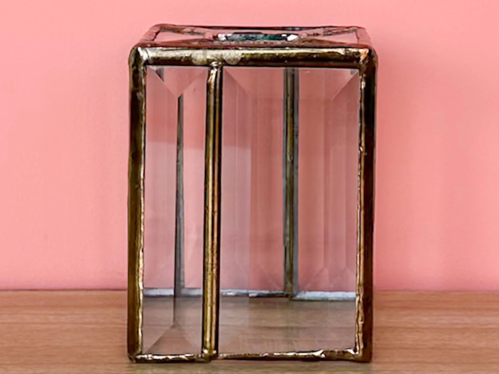 Brass and Leaded Glass Vanity Set - Image 6