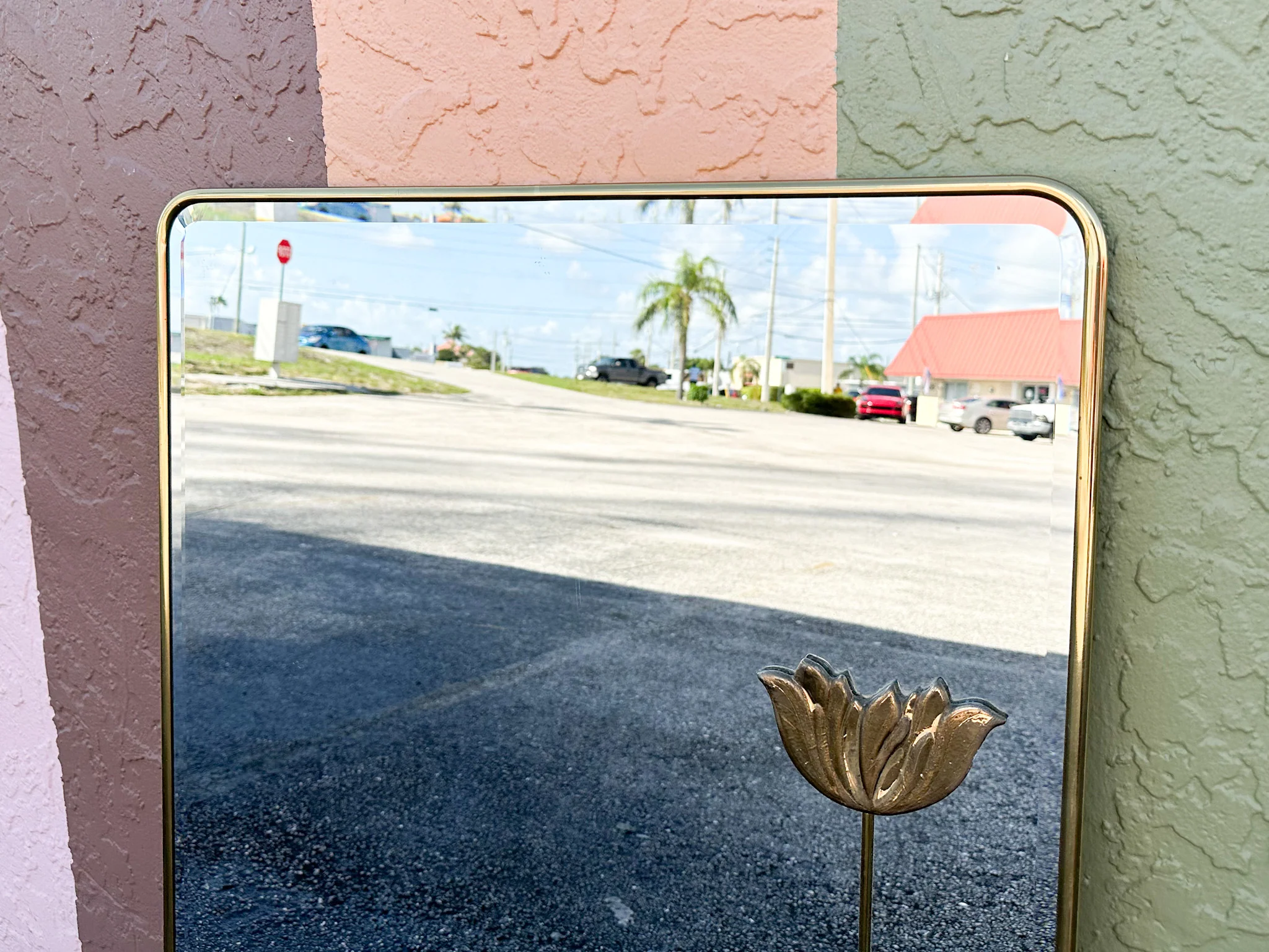 Brass Flower Mirror - Image 11