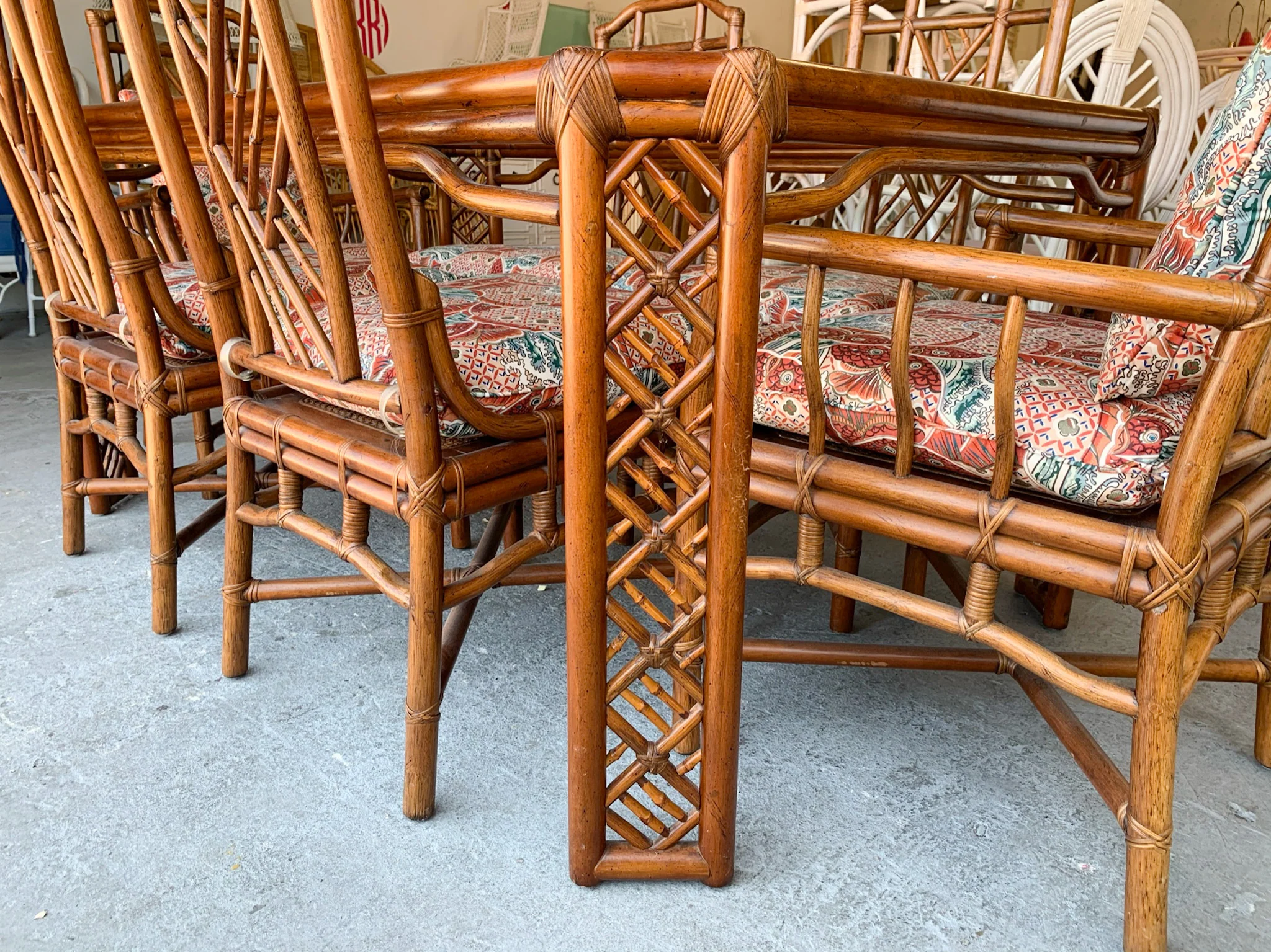 Brown Jordan Bamboo Chippendale Dining Set - Image 4