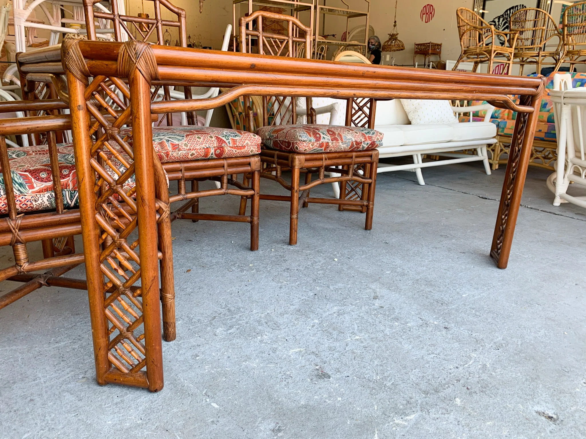 Brown Jordan Bamboo Chippendale Dining Set - Image 9