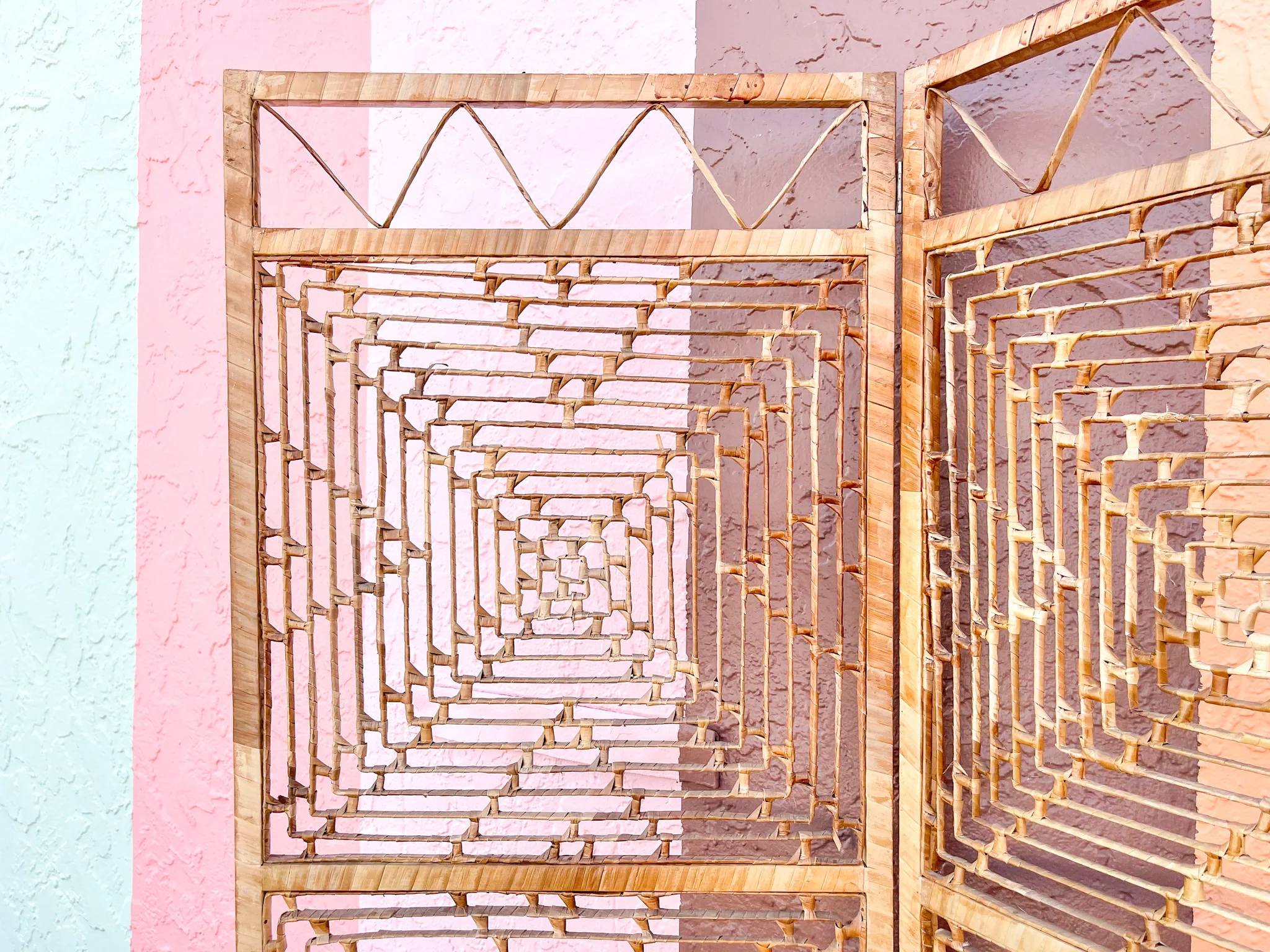 Buri Rattan Geometric Screen - Image 2