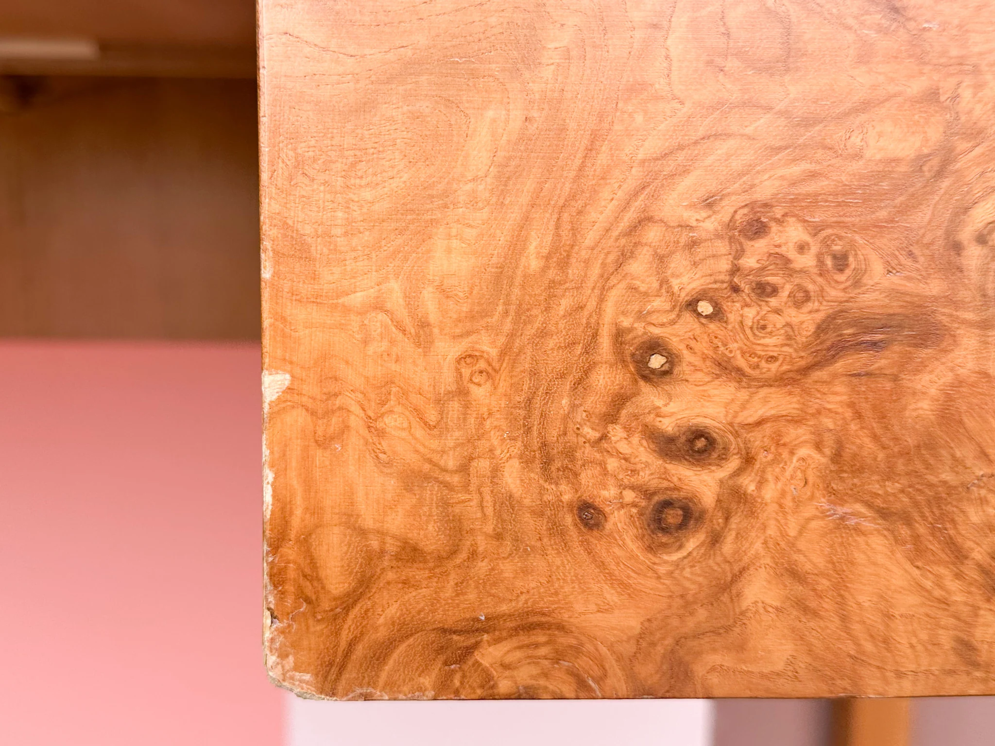 Burl Wood Sligh Campaign Desk - Image 15
