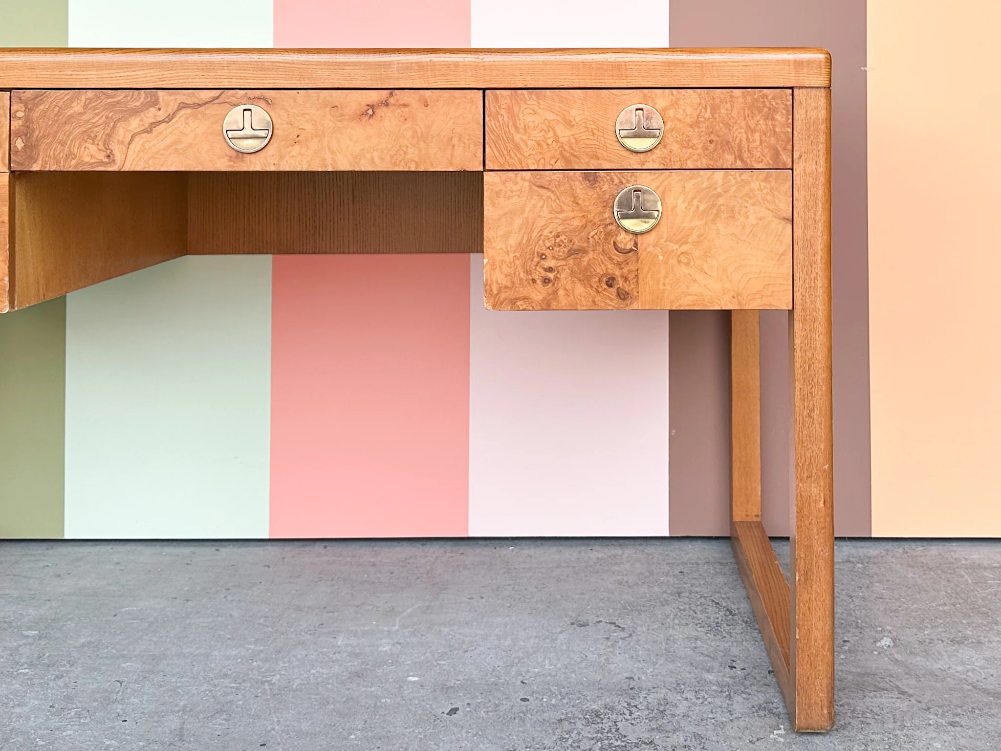 Burl Wood Sligh Campaign Desk - Image 6
