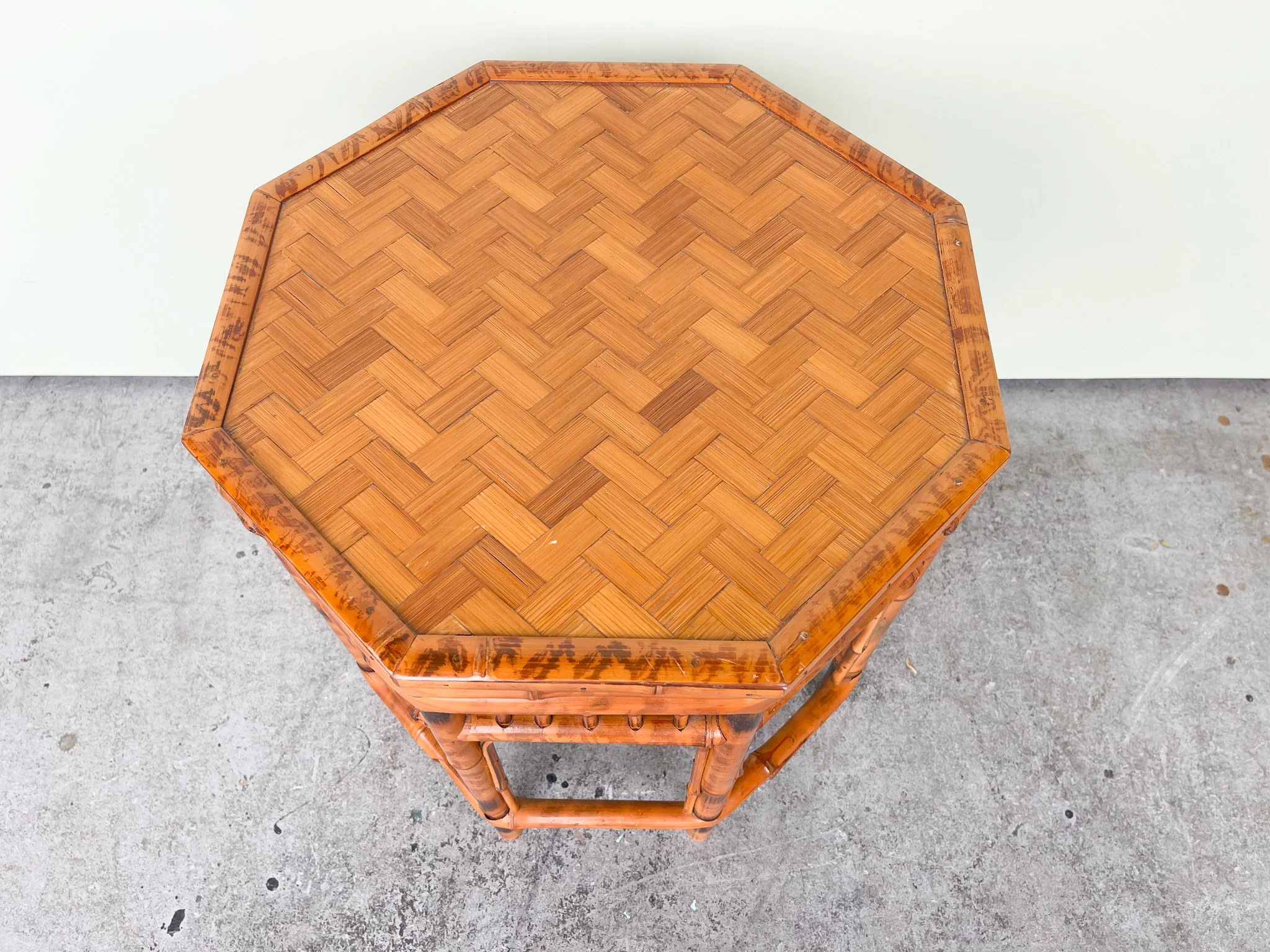 Burnt Bamboo Octagon Side Table - Image 3