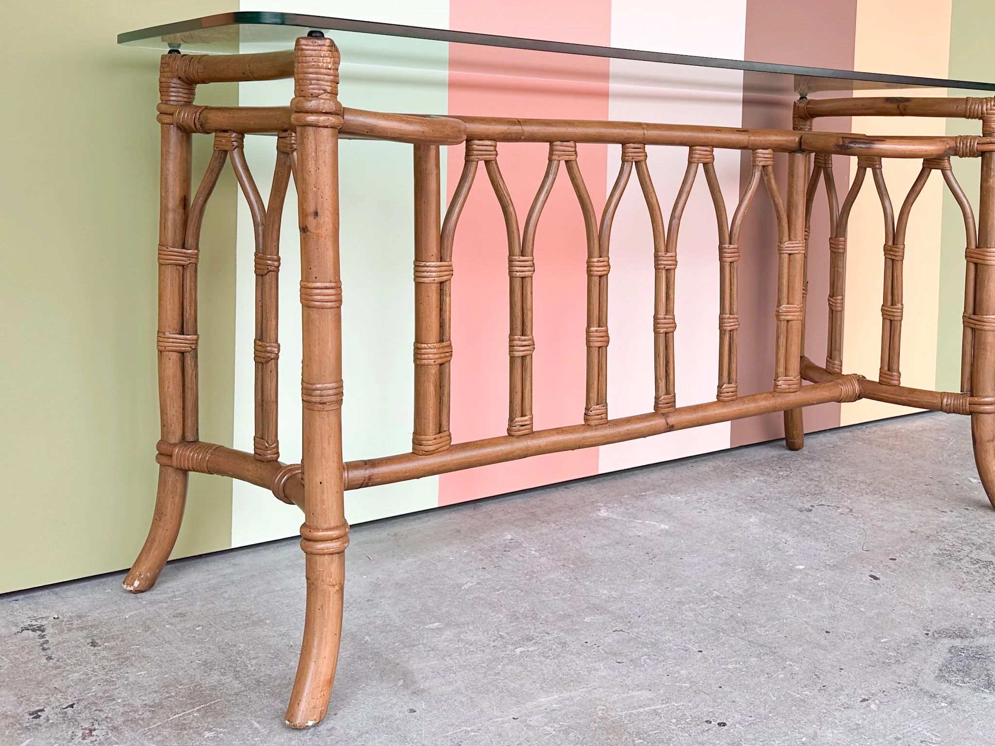 Cathedral Style Rattan Console - Image 3