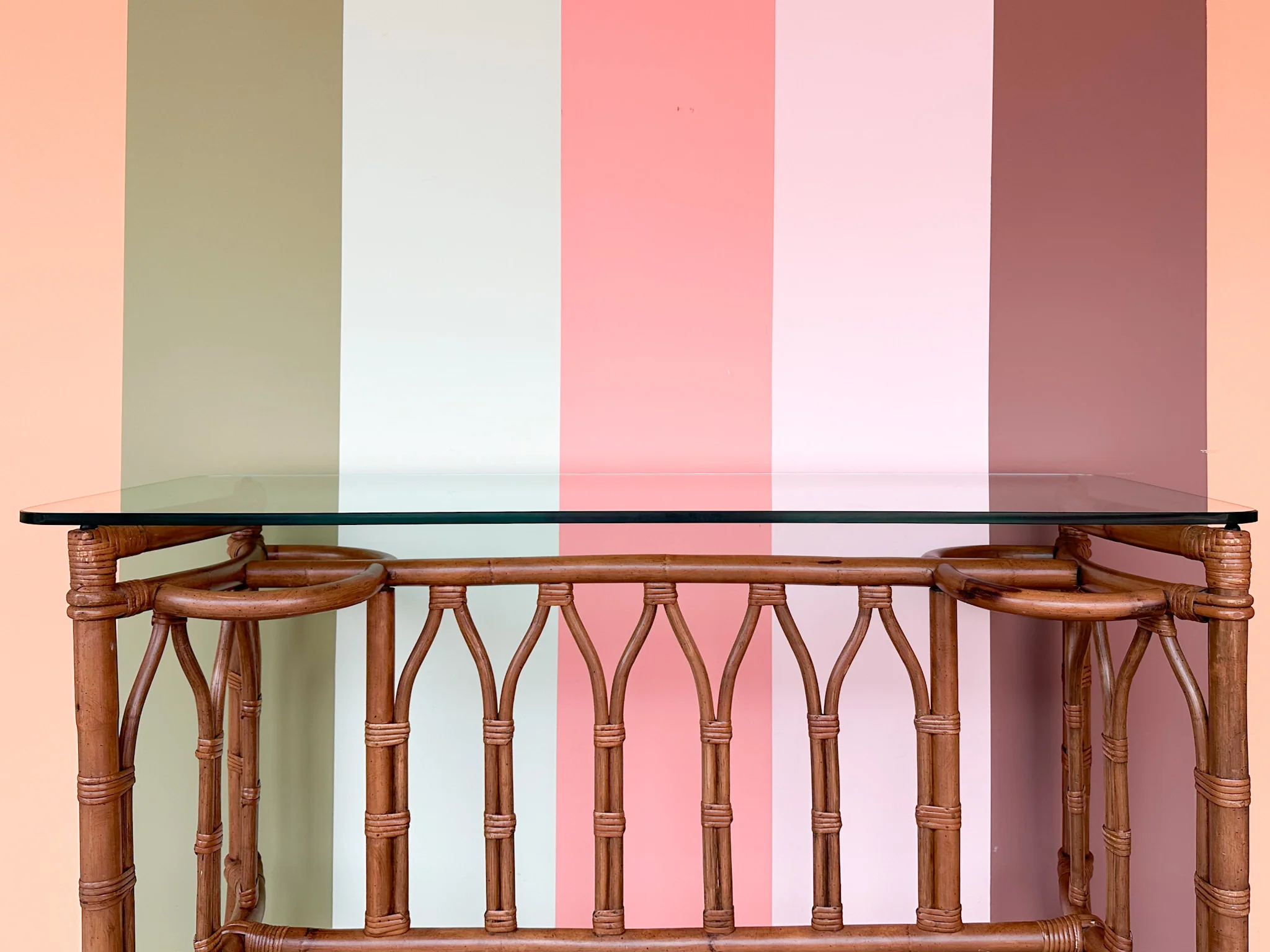 Cathedral Style Rattan Console - Image 4