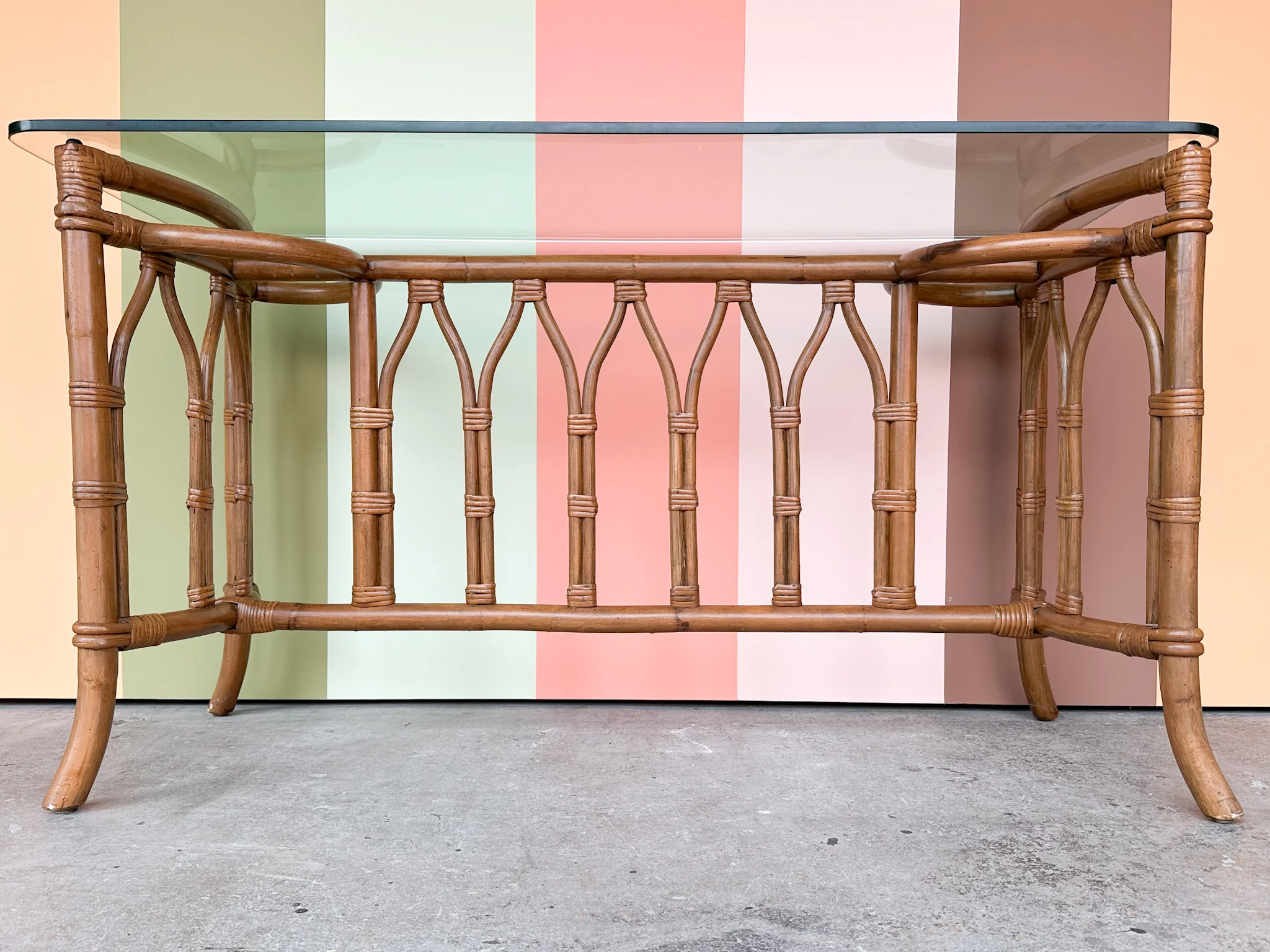 Cathedral Style Rattan Console - Image 5