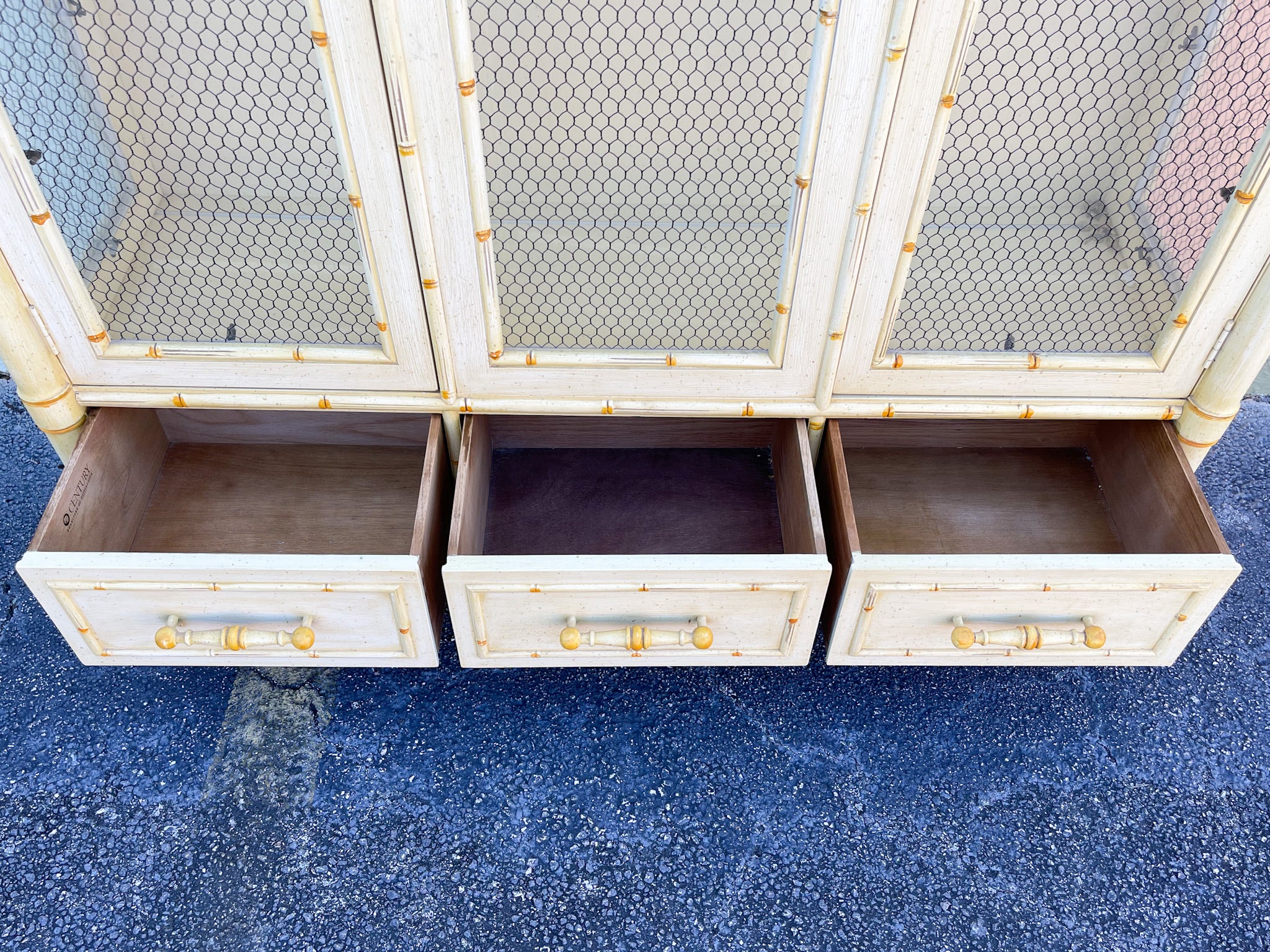 Century Faux Bamboo Cabinet - Image 3