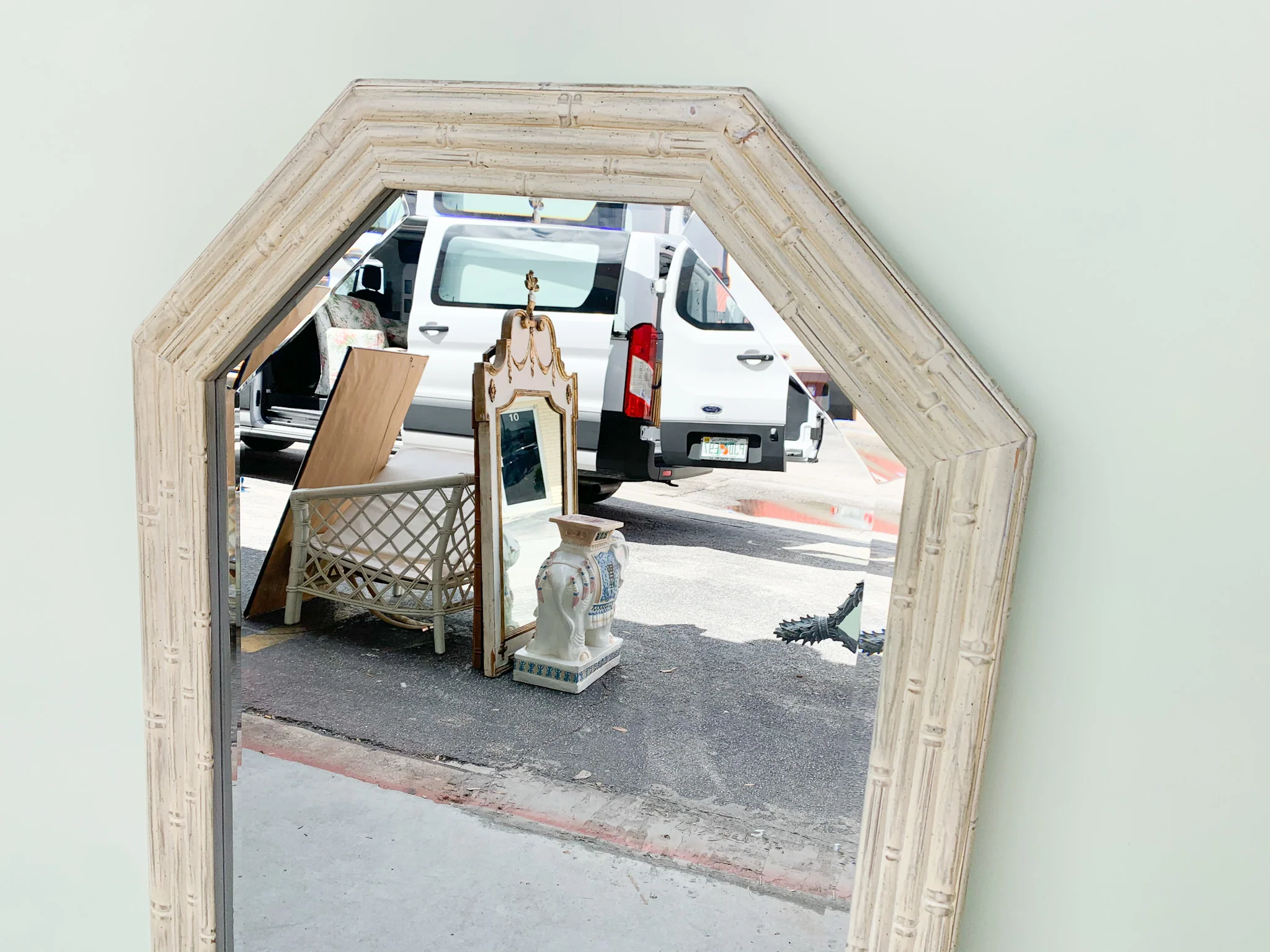 Century Faux Bamboo Mirror - Image 2