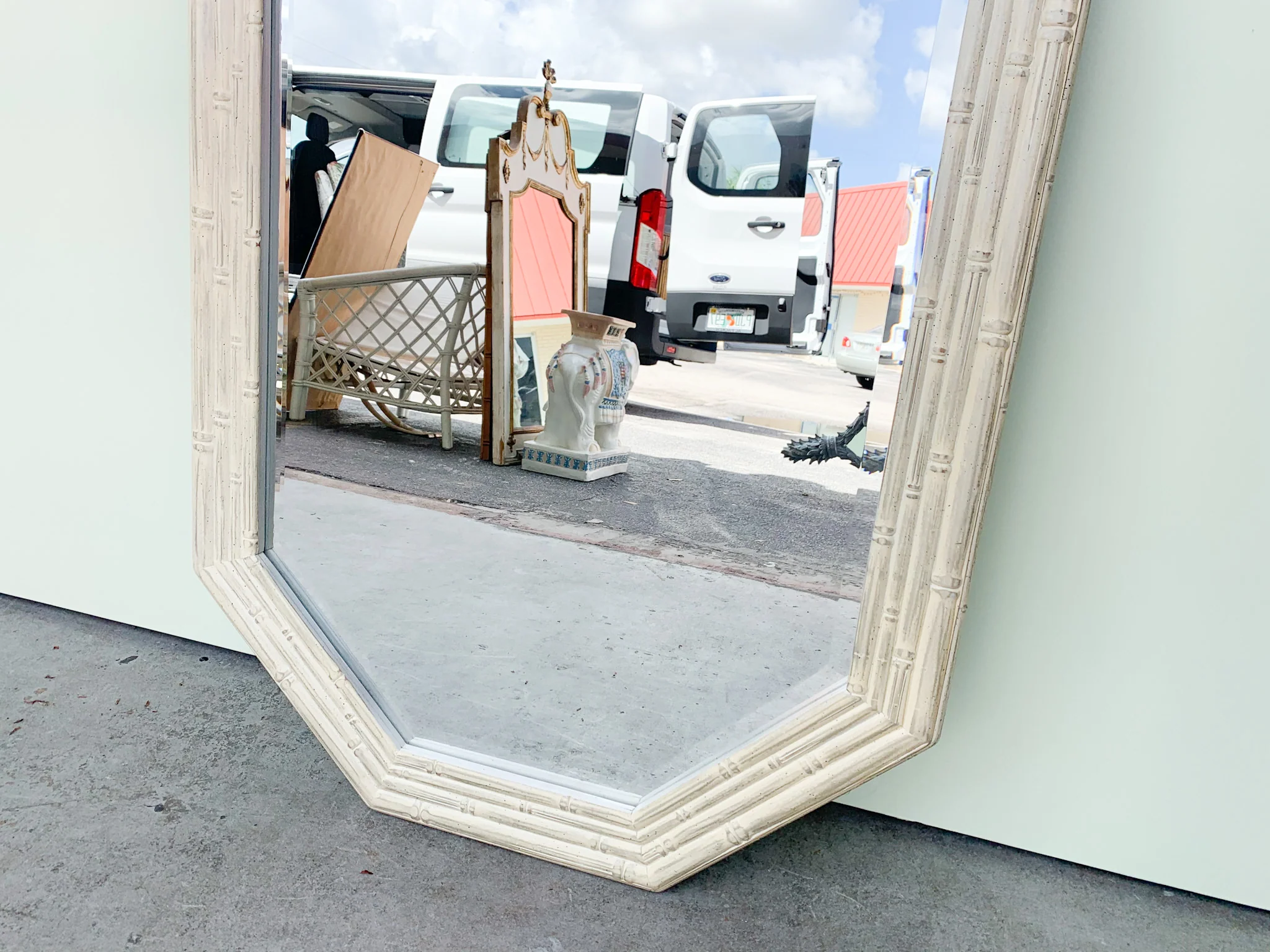 Century Faux Bamboo Mirror - Image 3