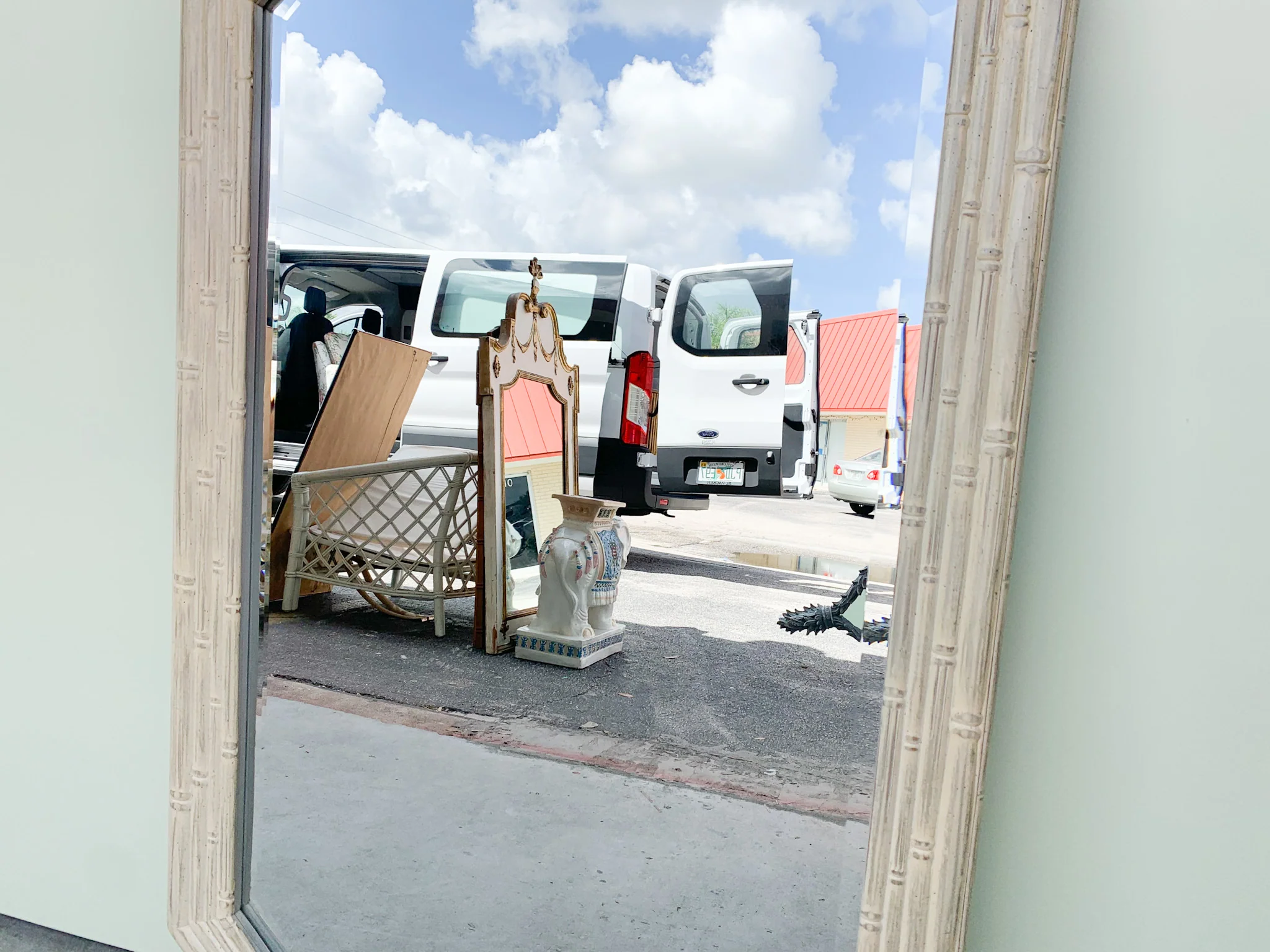 Century Faux Bamboo Mirror - Image 4