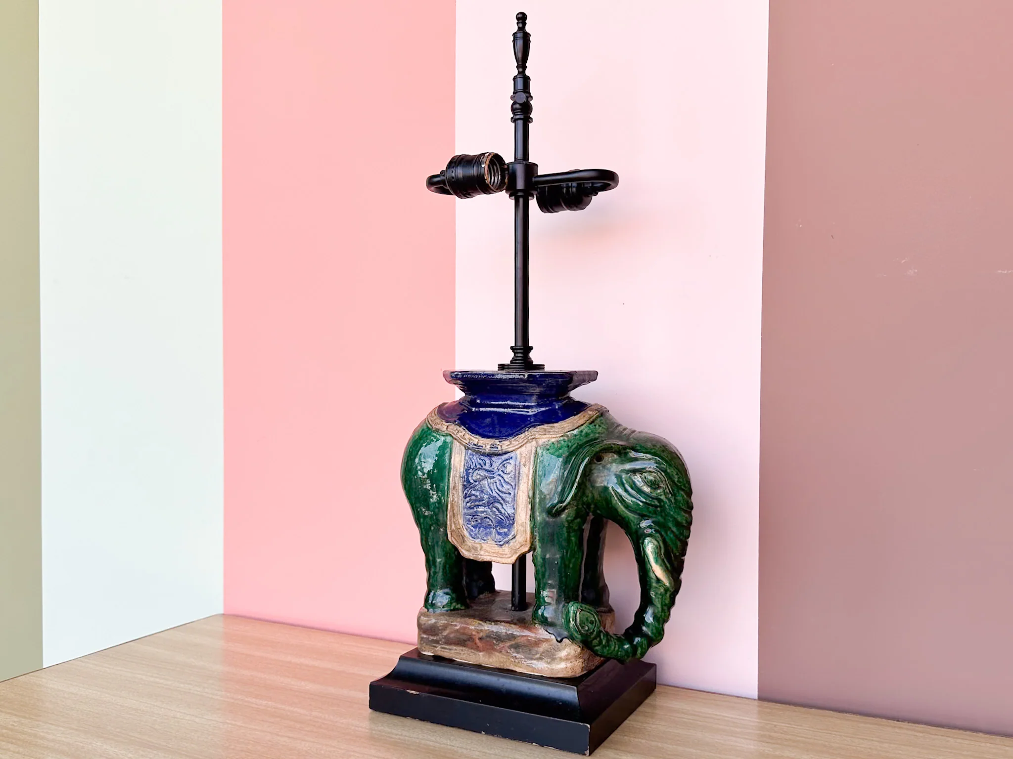 Ceramic Elephant Garden Seat Lamp - Image 4