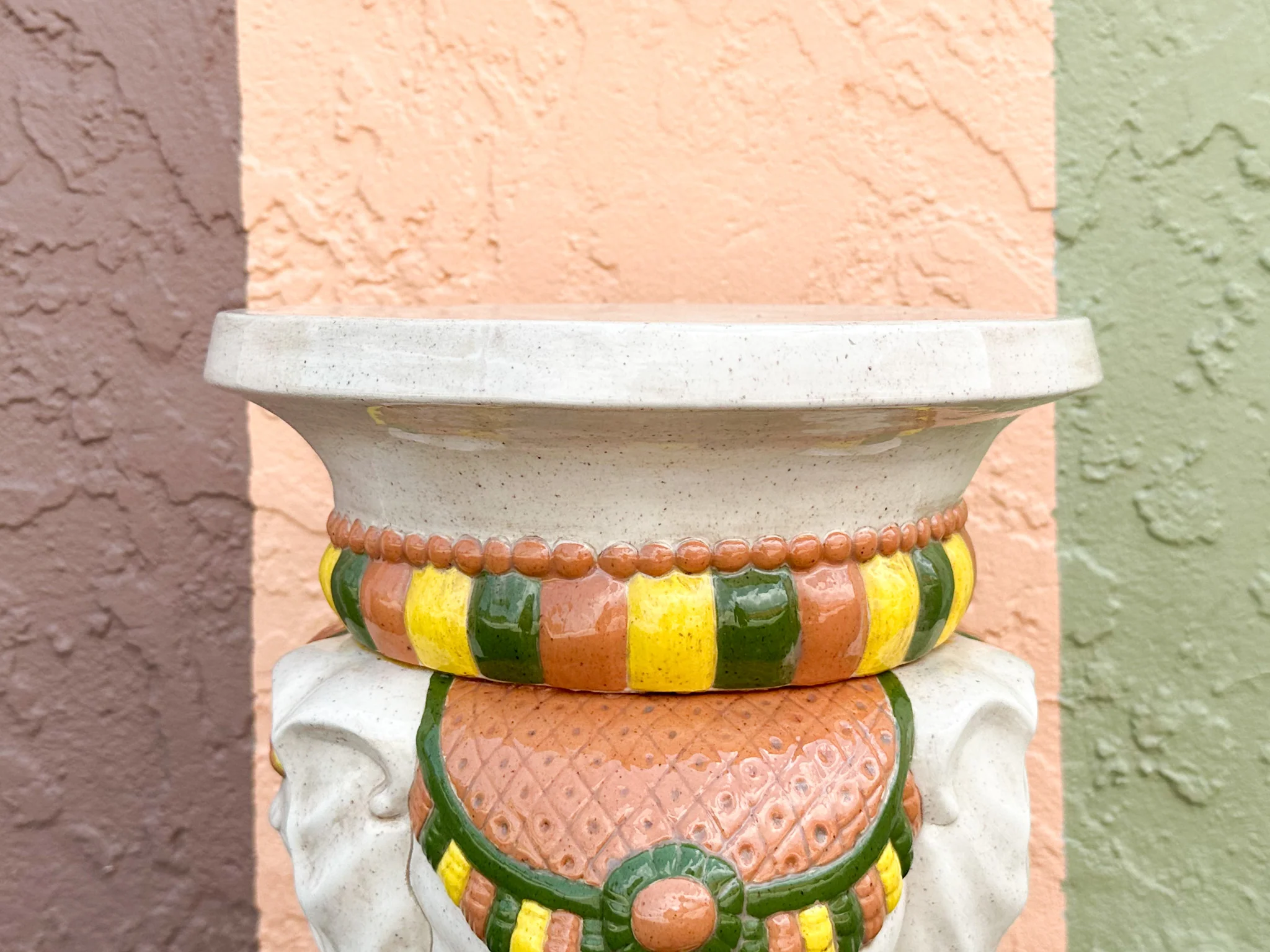 Ceramic Tri-head Elephant Garden Seat - Image 3