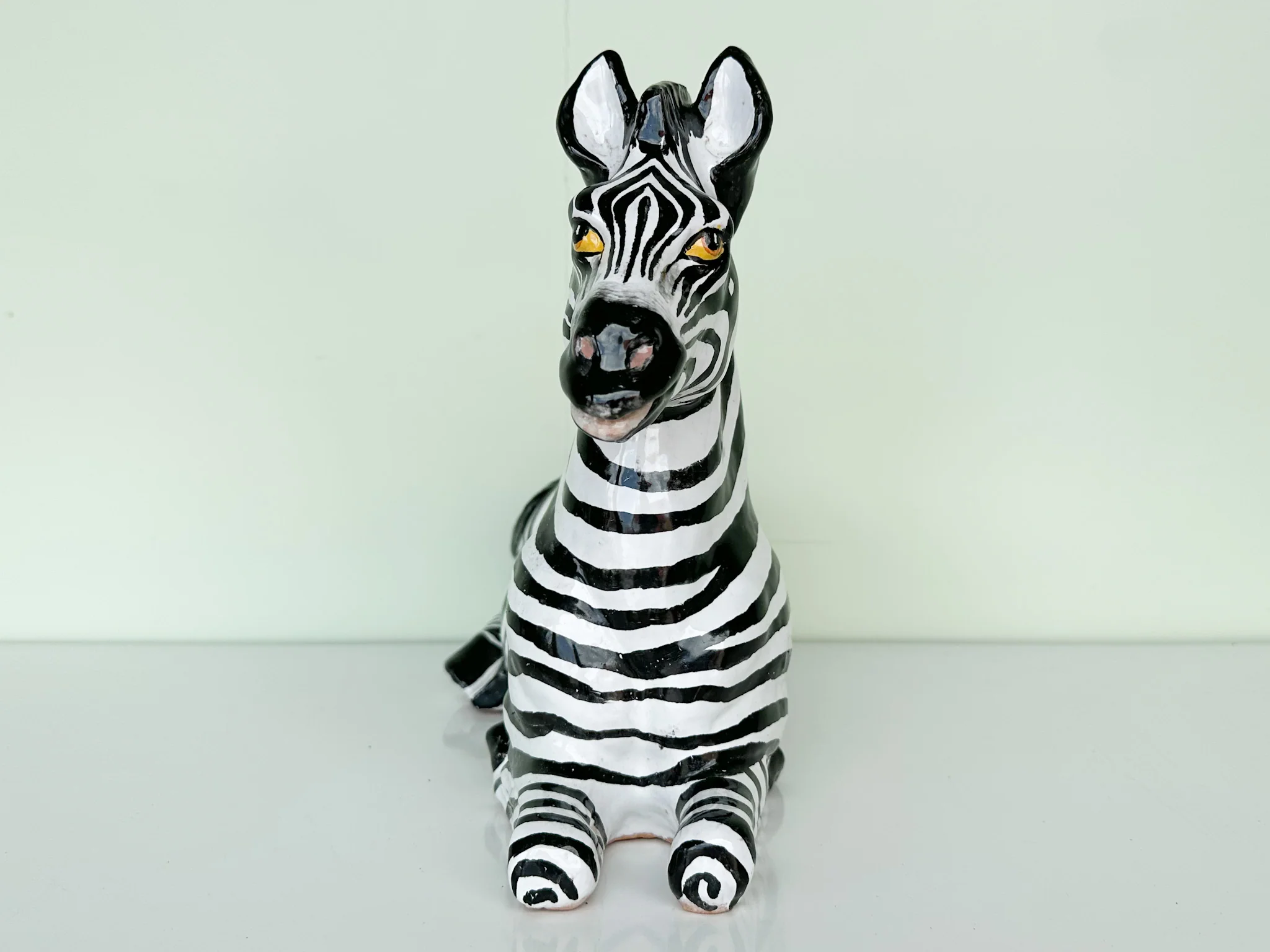 Charming Terracotta Zebra Statue - Image 2