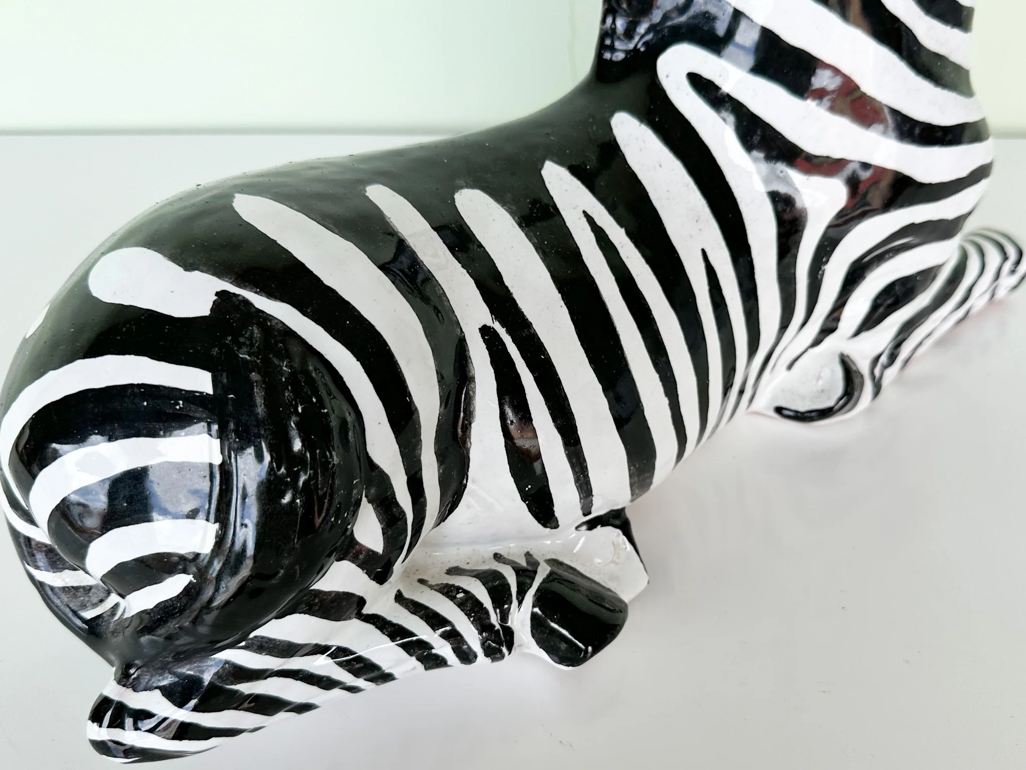Charming Terracotta Zebra Statue - Image 4