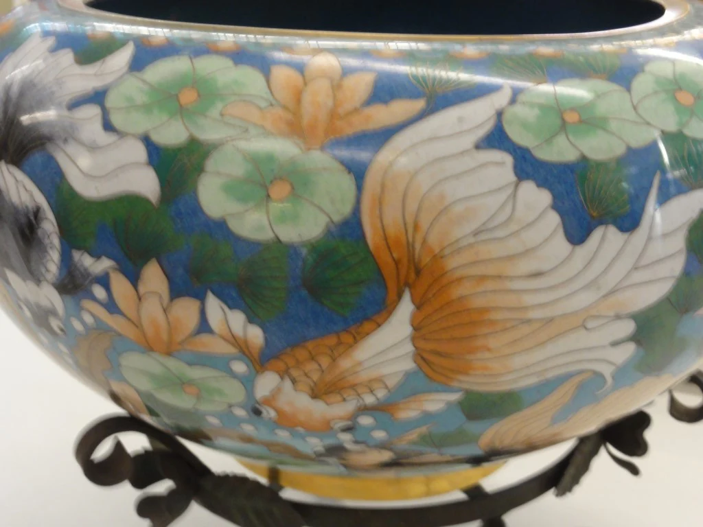 Chic Cloisonne Fish Cache Pot - Image 7