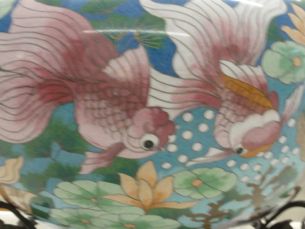Chic Cloisonne Fish Cache Pot - Image 8