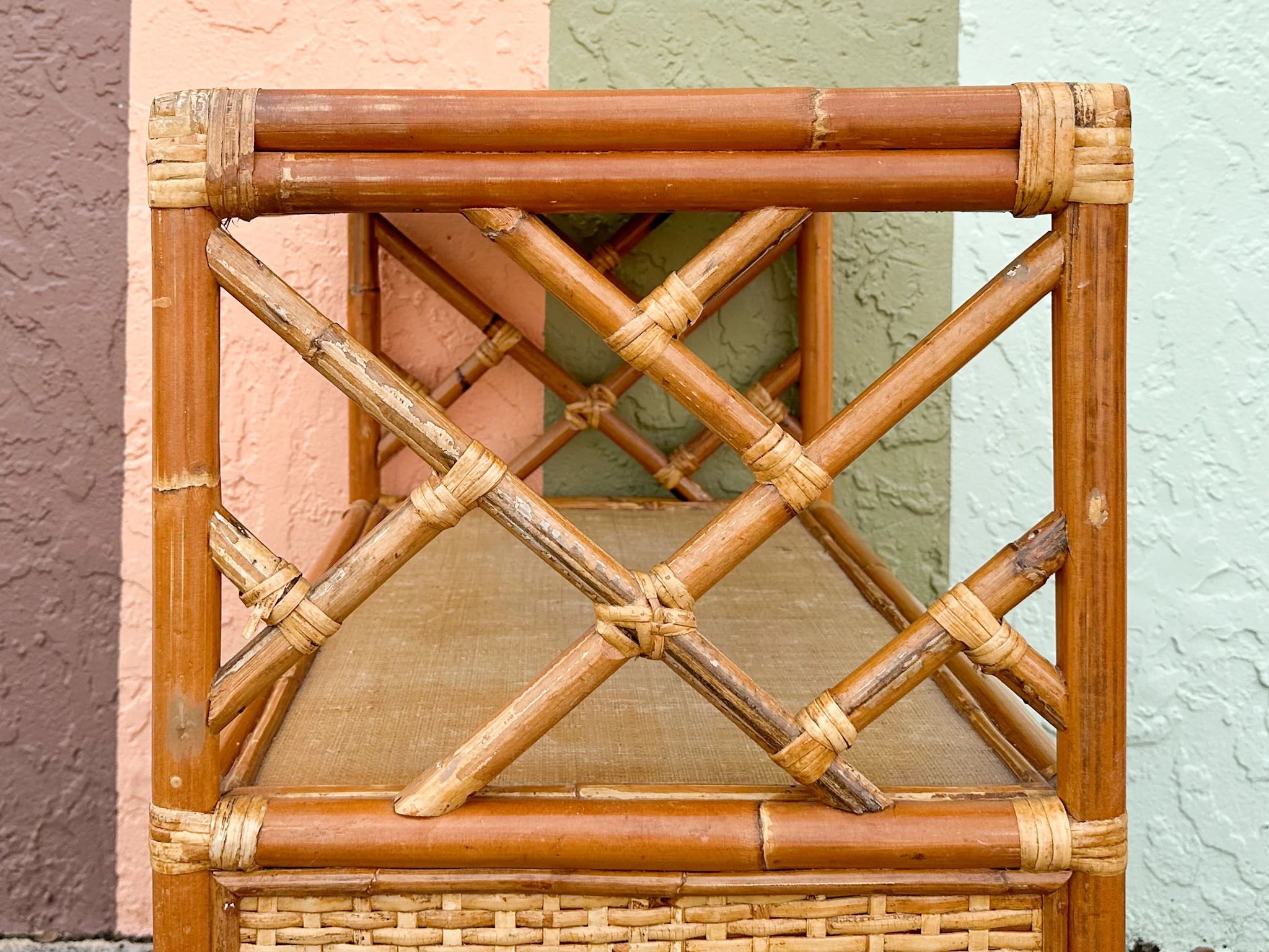 Chippendale Rattan Bar Cart - Image 10