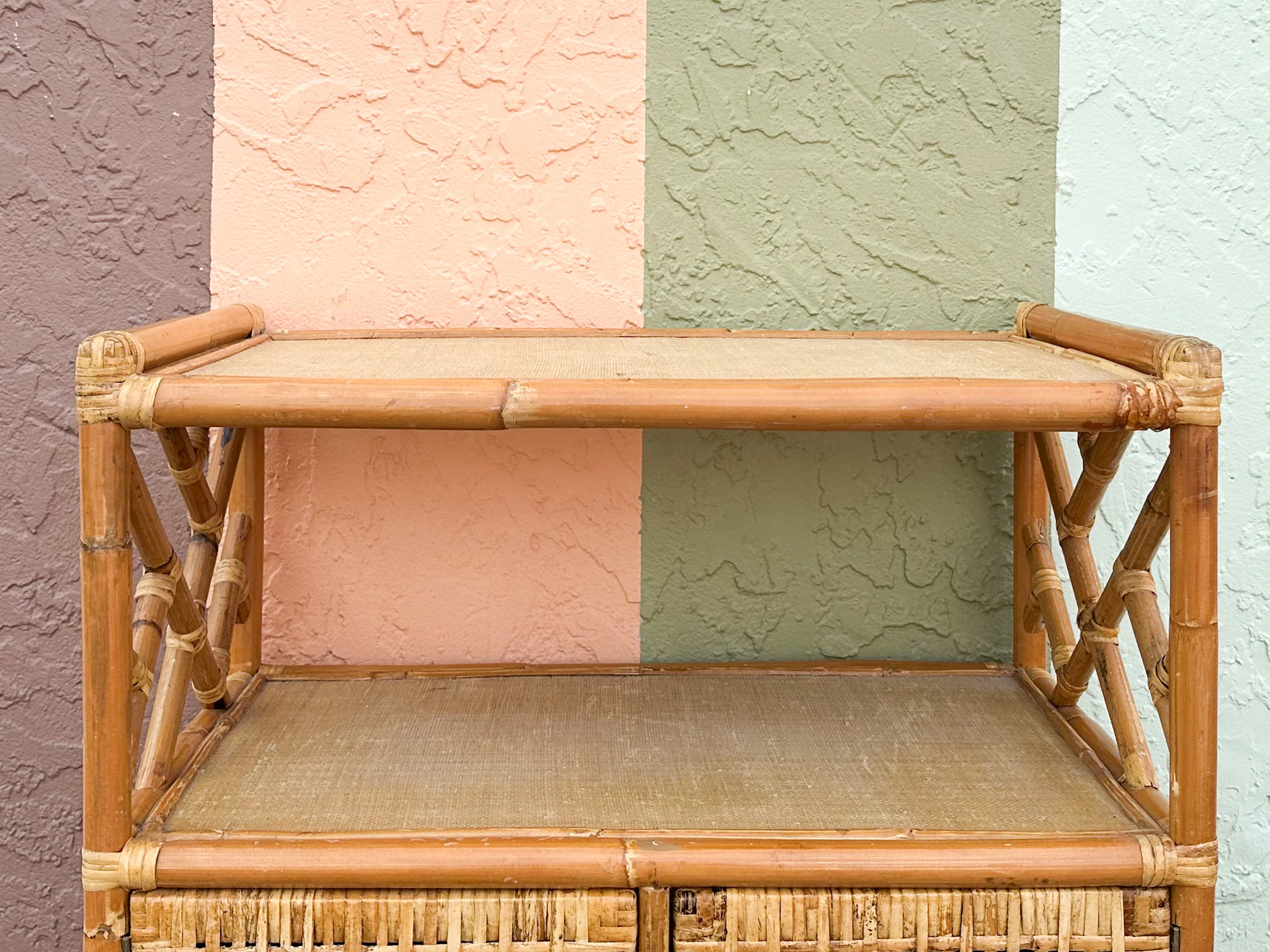 Chippendale Rattan Bar Cart - Image 3