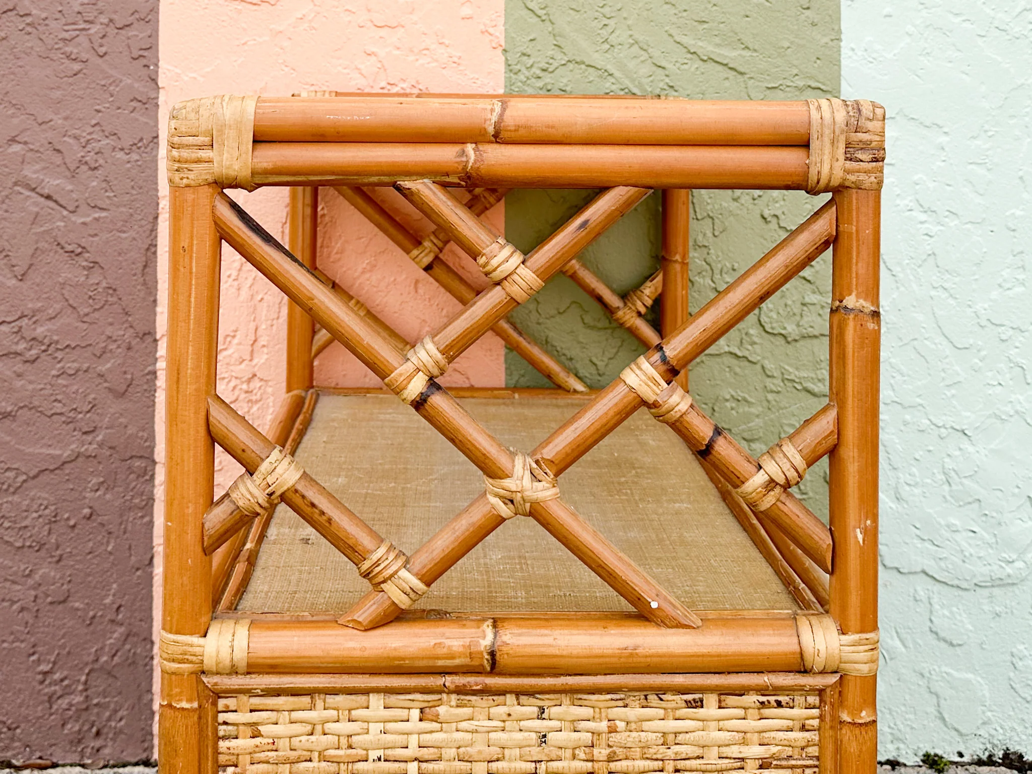 Chippendale Rattan Bar Cart - Image 8