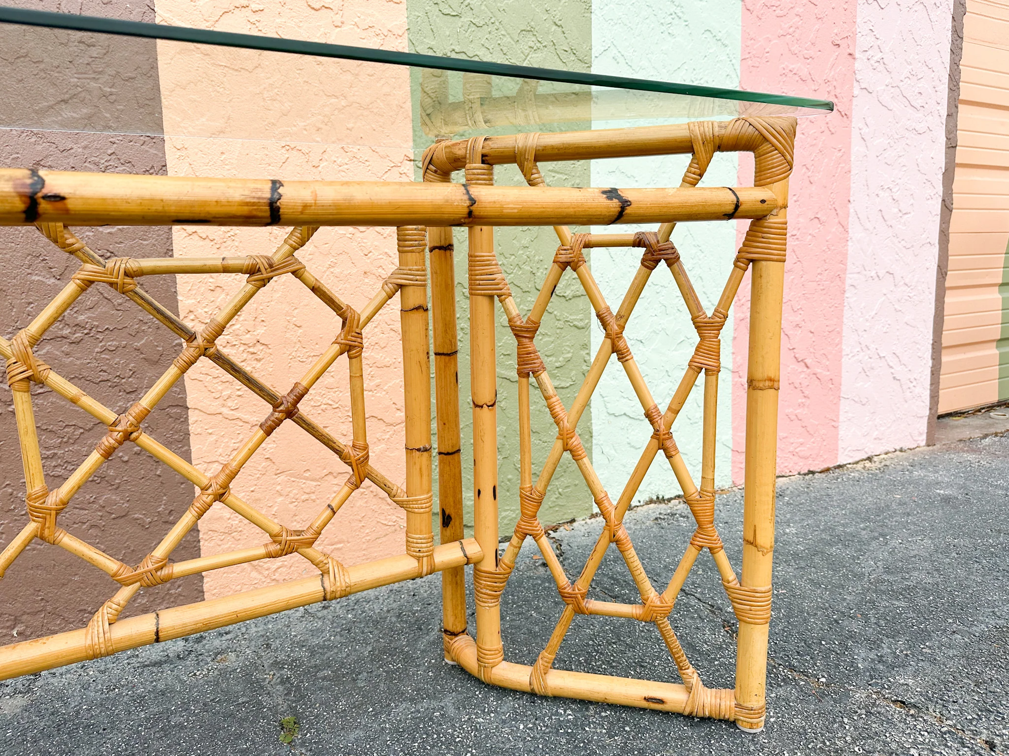 Chippendale Rattan Desk and Chair - Image 11