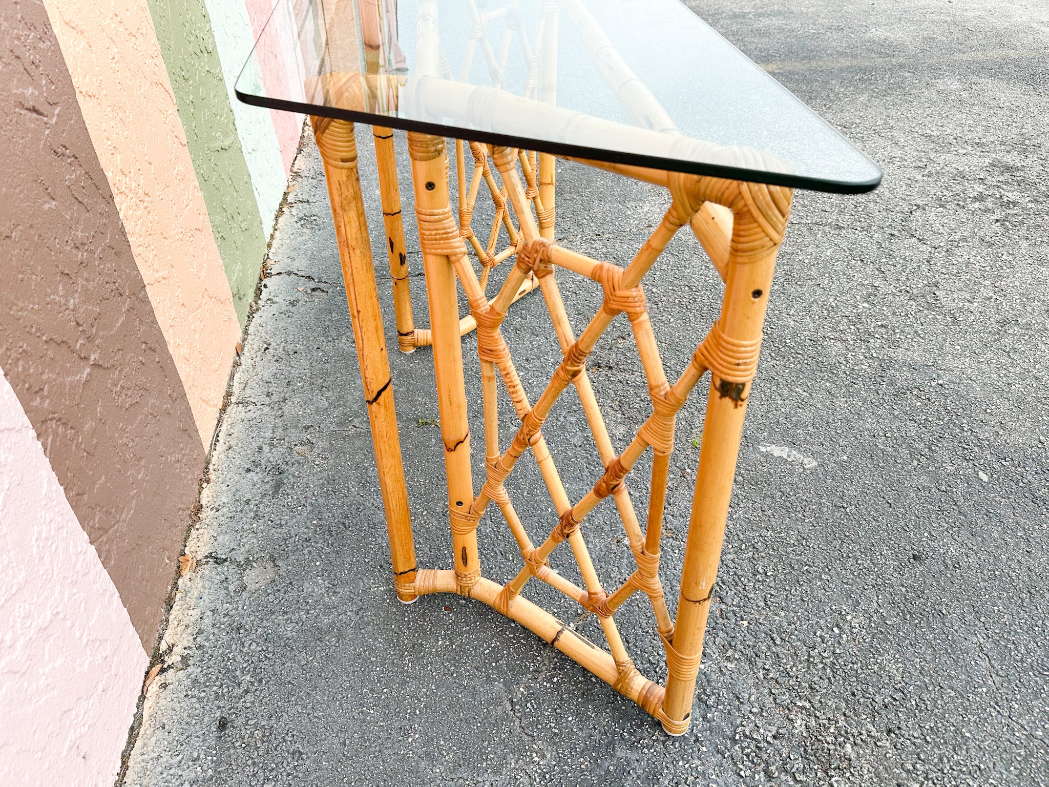 Chippendale Rattan Desk and Chair - Image 13