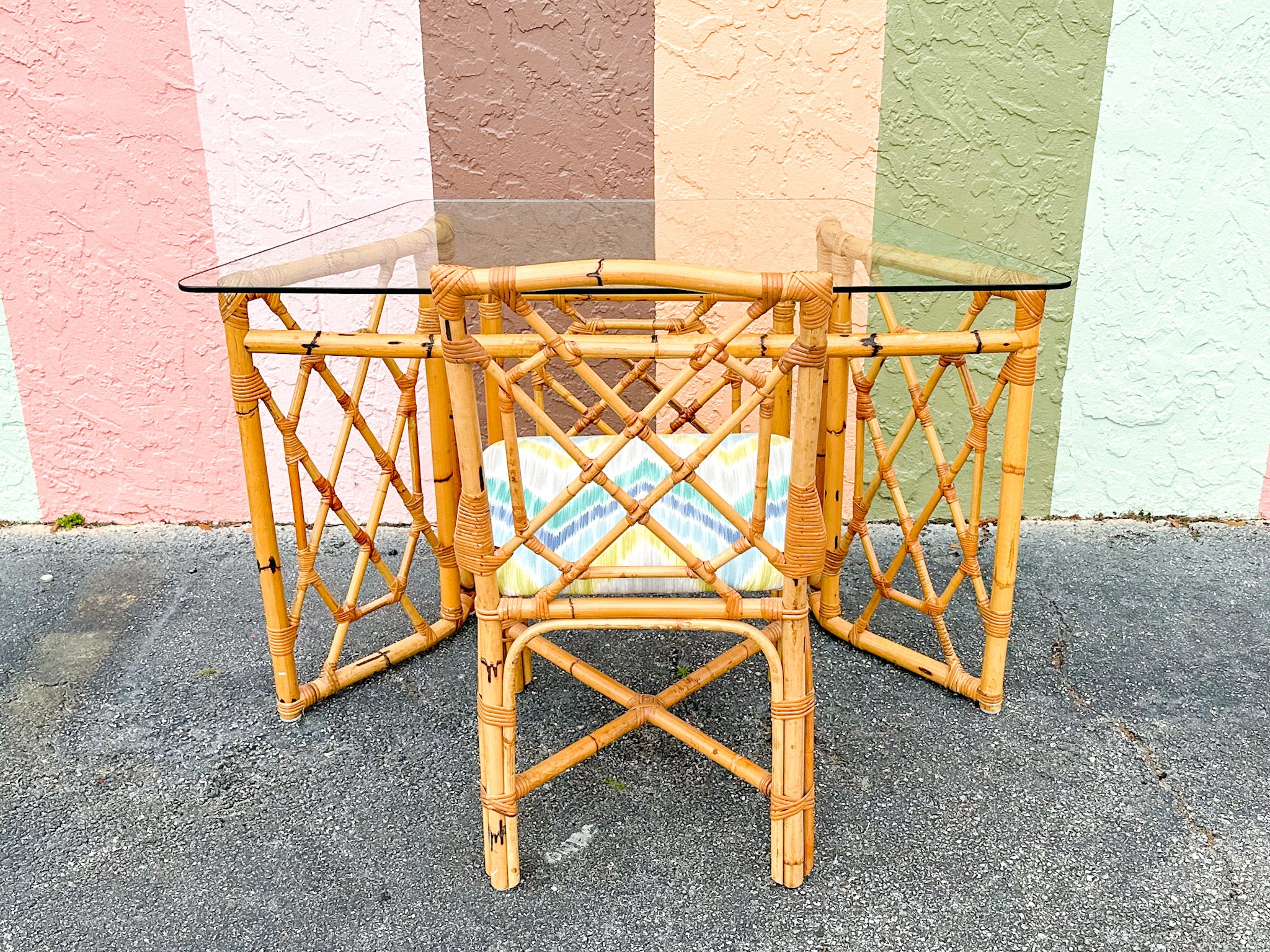 Chippendale Rattan Desk and Chair - Image 4