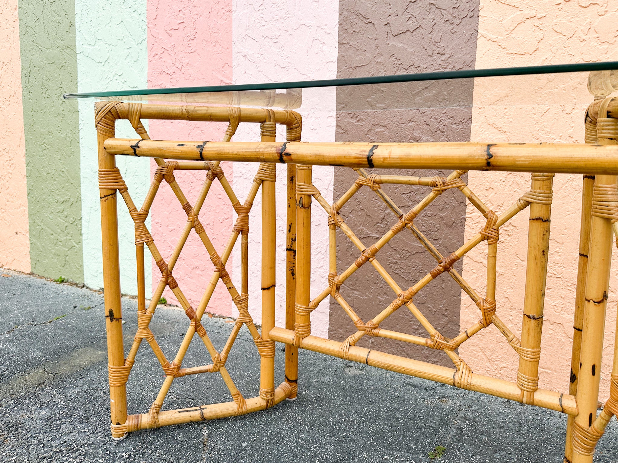 Chippendale Rattan Desk and Chair - Image 9