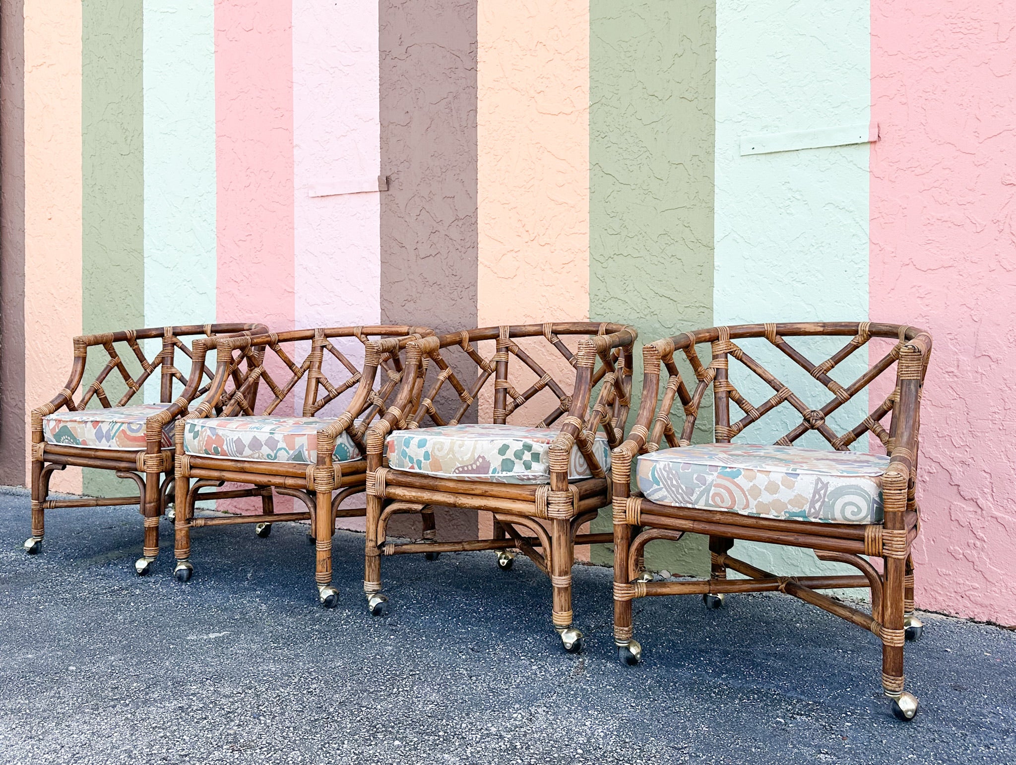 Chippendale Rattan Dining Table and Chairs - Image 12