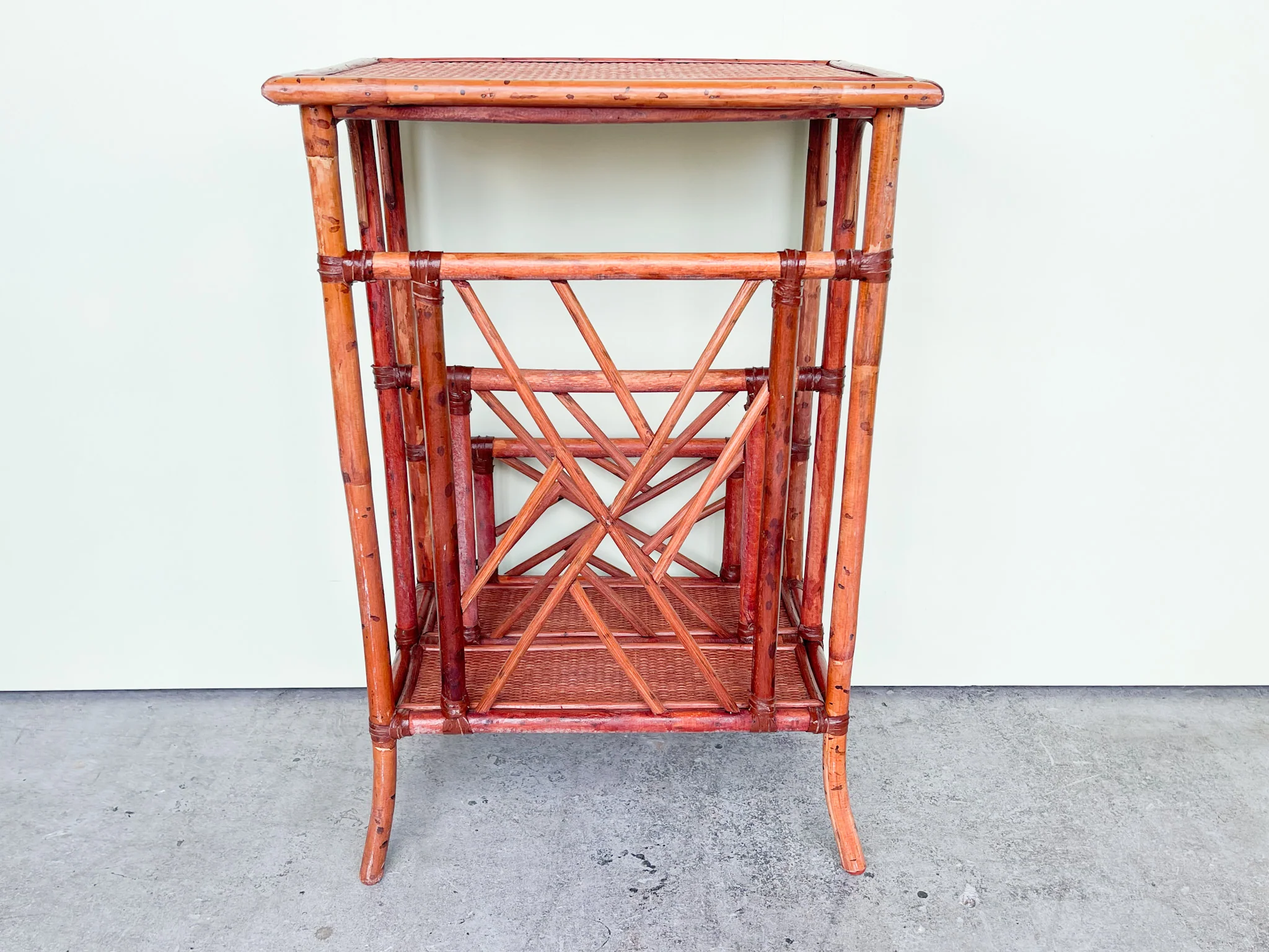 Chippendale Rattan Magazine Side Table - Image 2