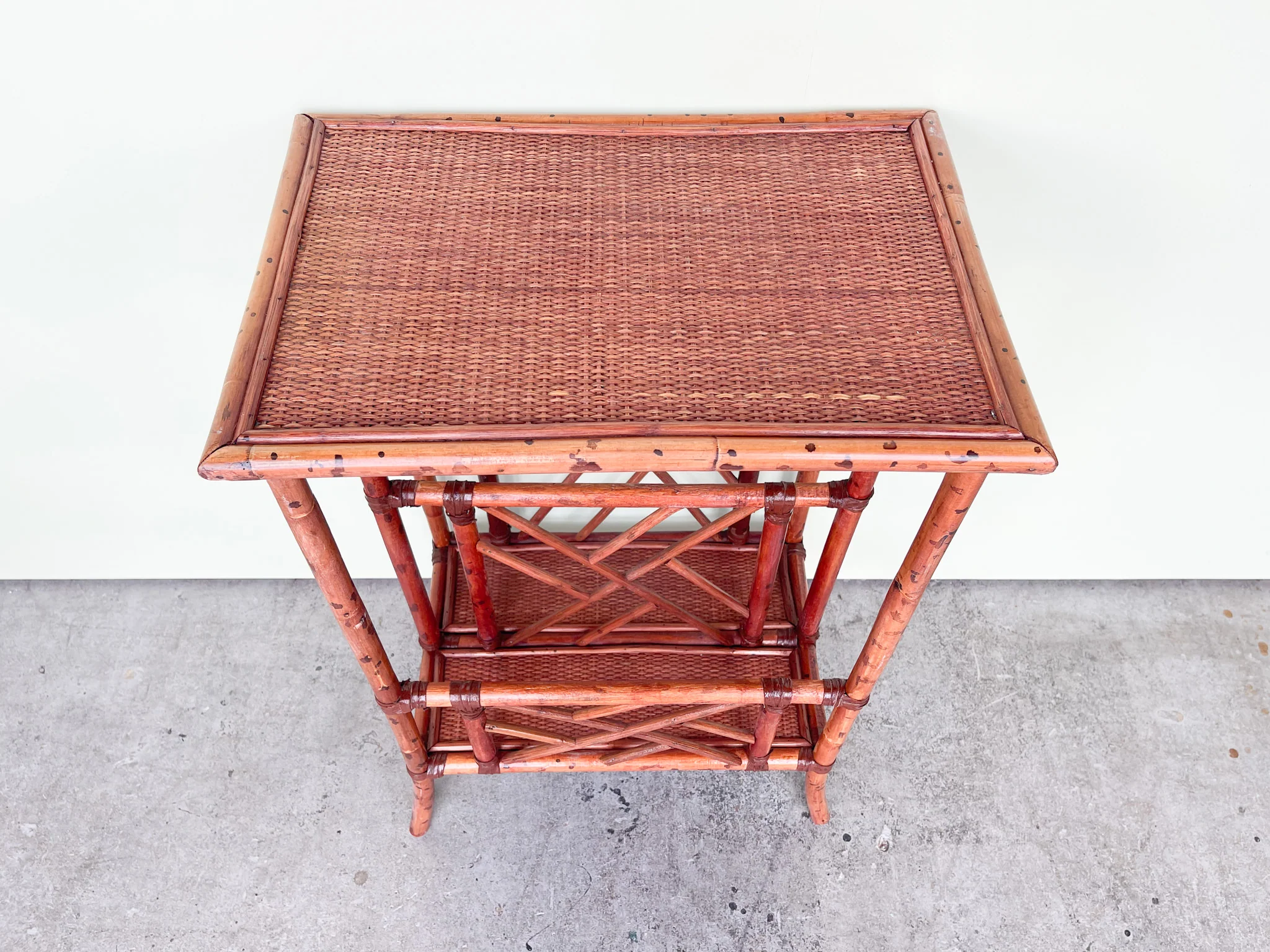 Chippendale Rattan Magazine Side Table - Image 3