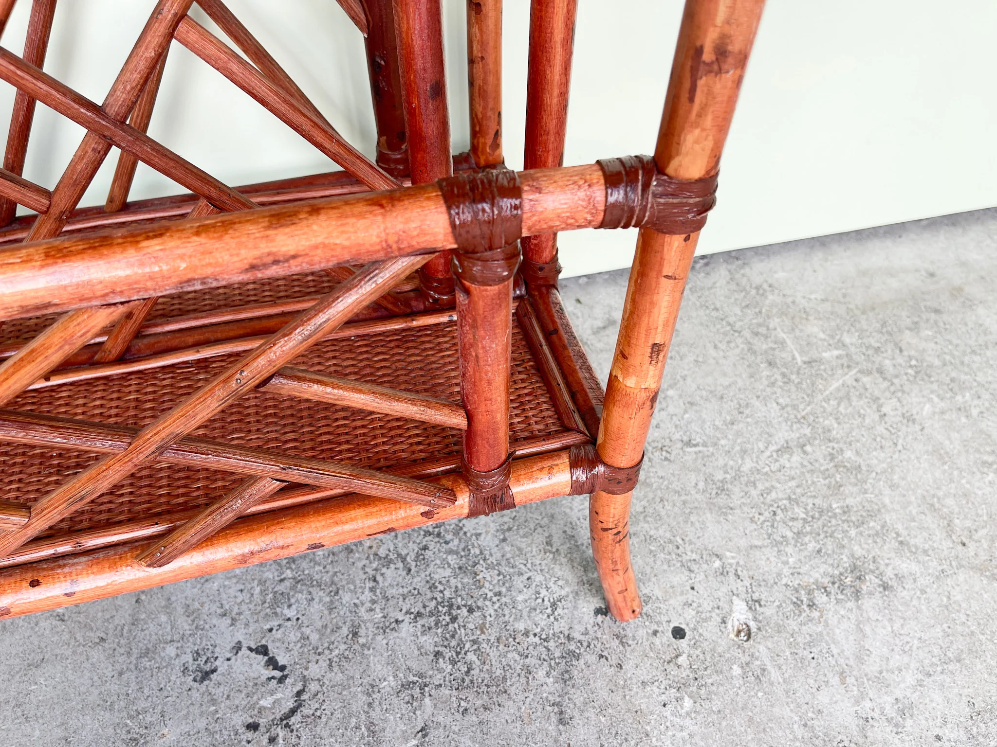 Chippendale Rattan Magazine Side Table - Image 5
