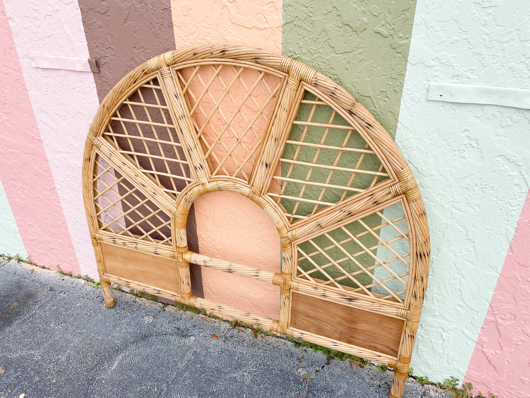 Coastal Burnt Rattan Queen Headboard - Image 7