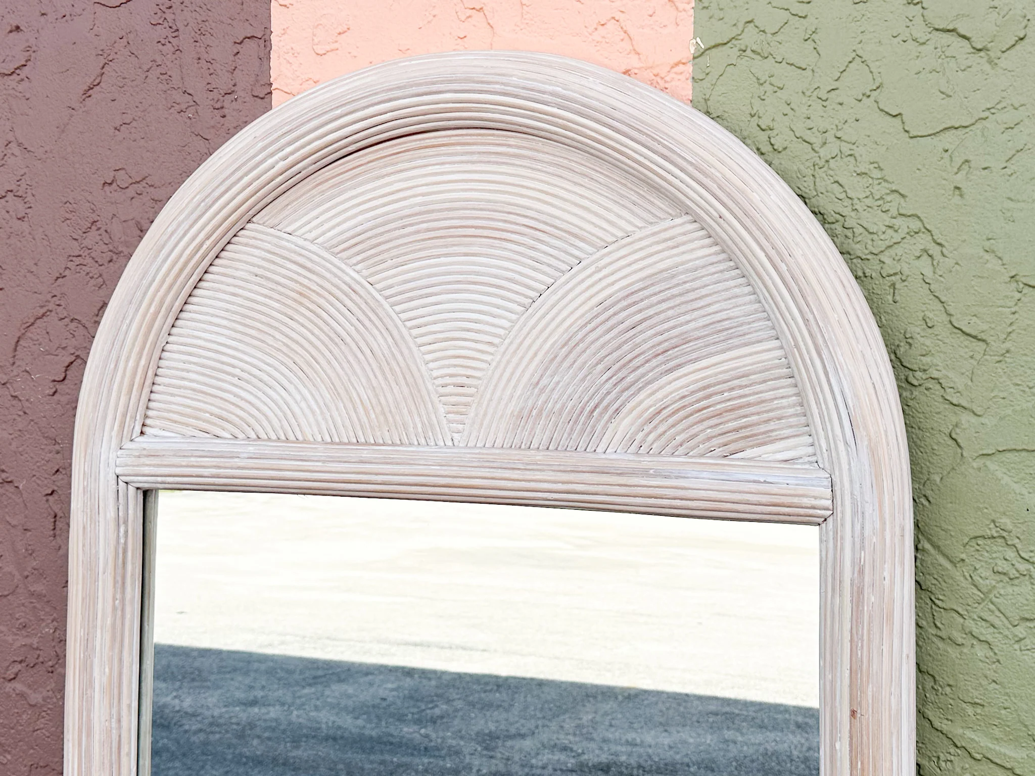 Coastal Cool Pencil Reed Rattan Mirror - Image 2