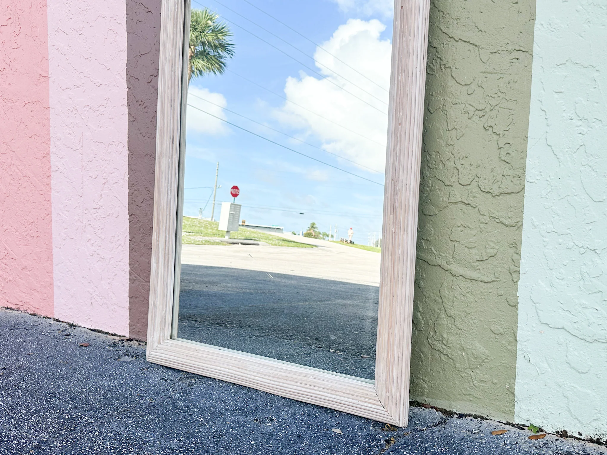 Coastal Cool Pencil Reed Rattan Mirror - Image 3