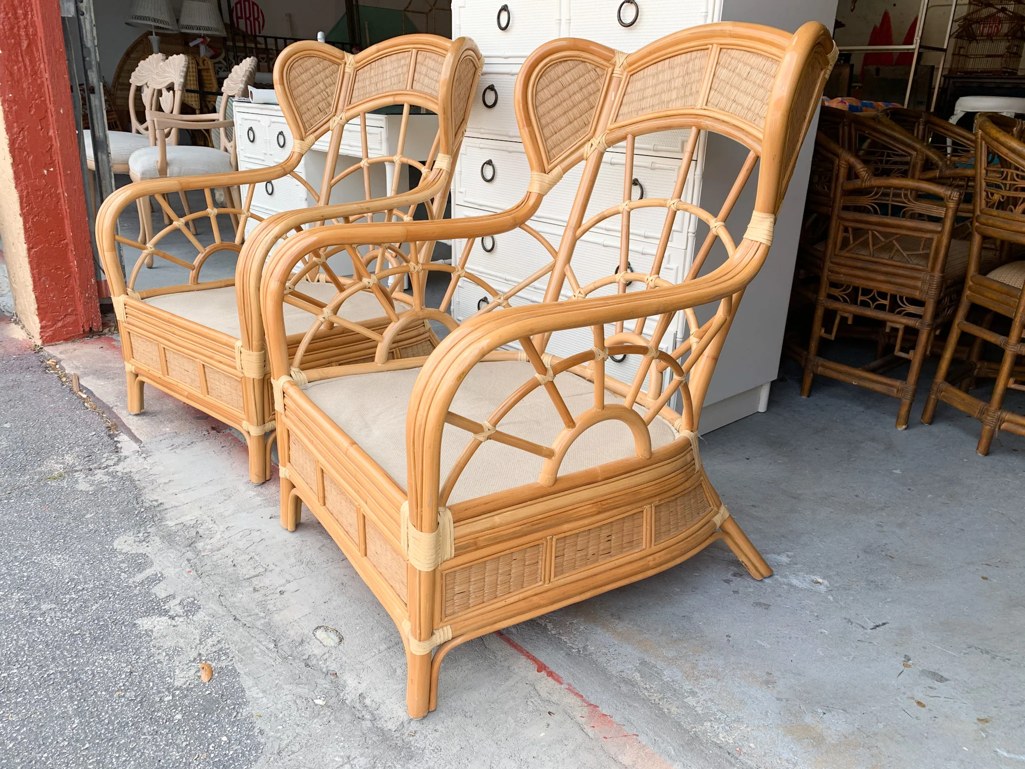 Coastal Rattan High Back Chairs - Image 3