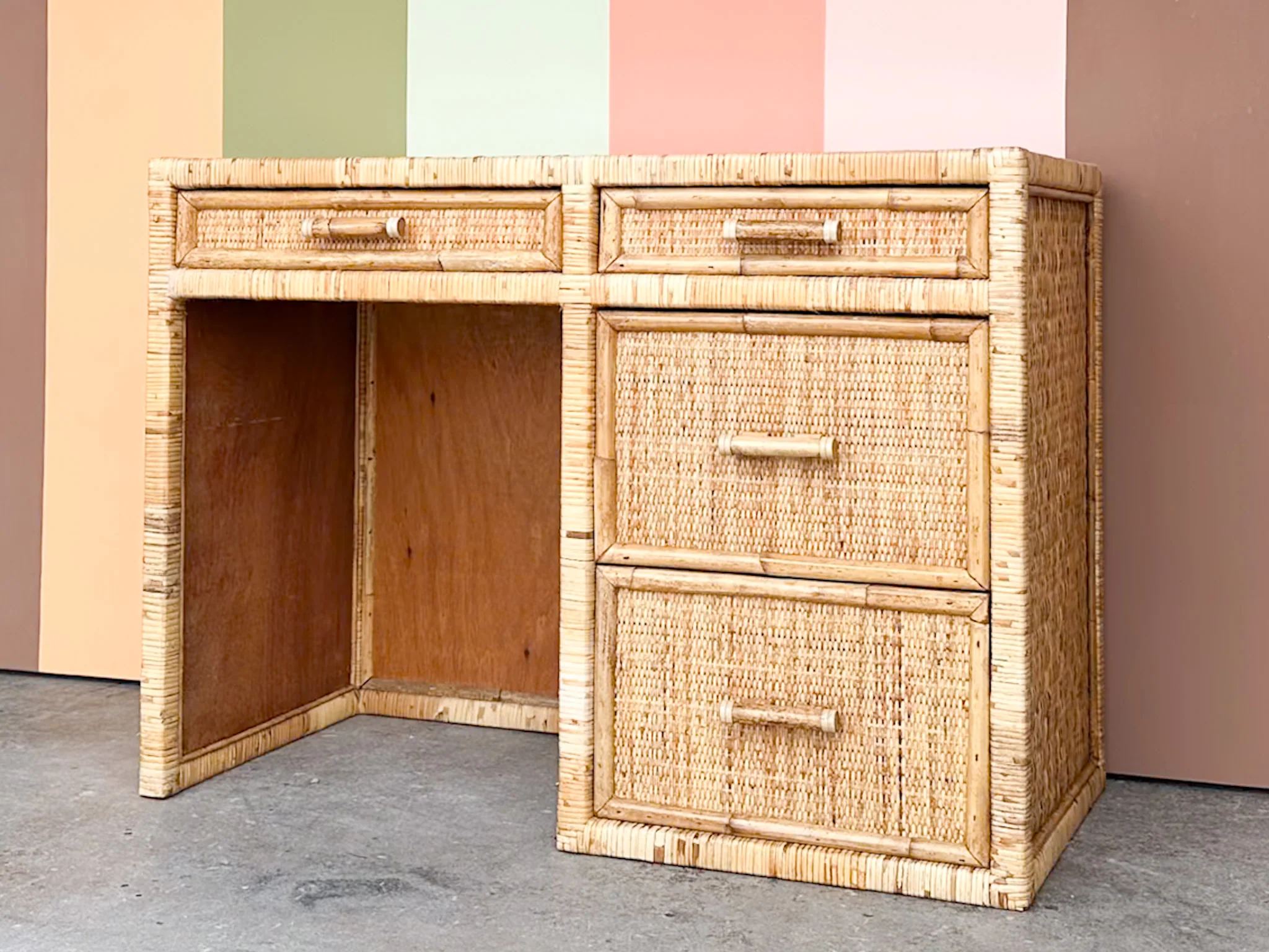 Coastal Rattan Wrapped Desk - Image 2