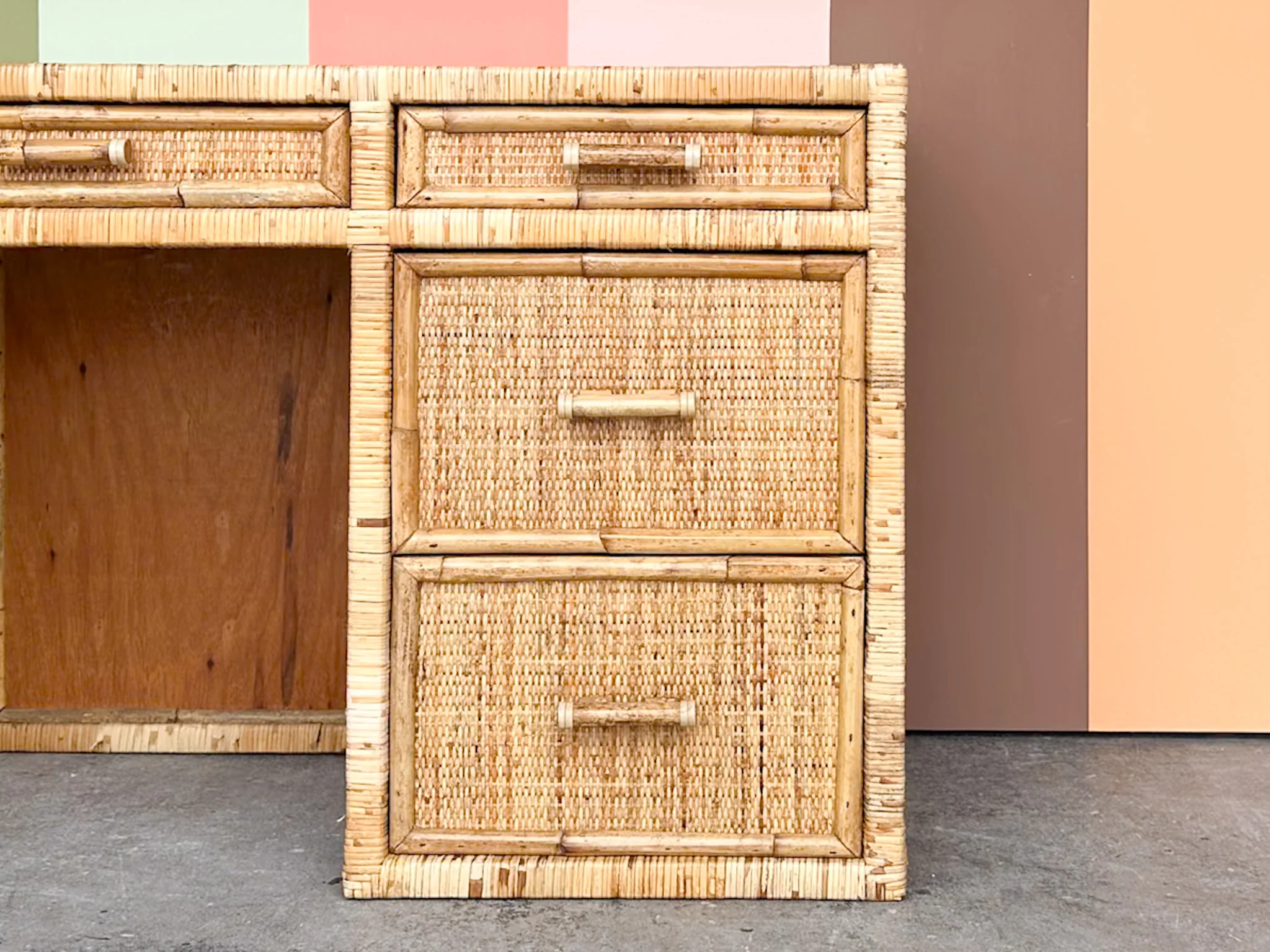Coastal Rattan Wrapped Desk - Image 3