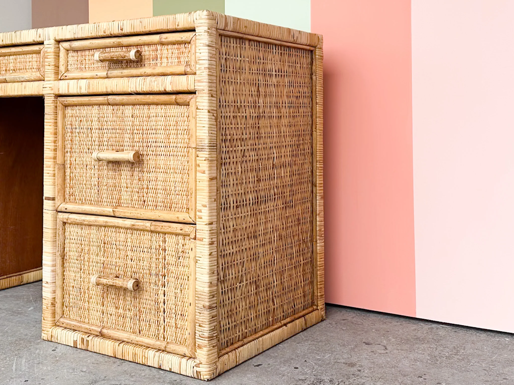 Coastal Rattan Wrapped Desk - Image 5