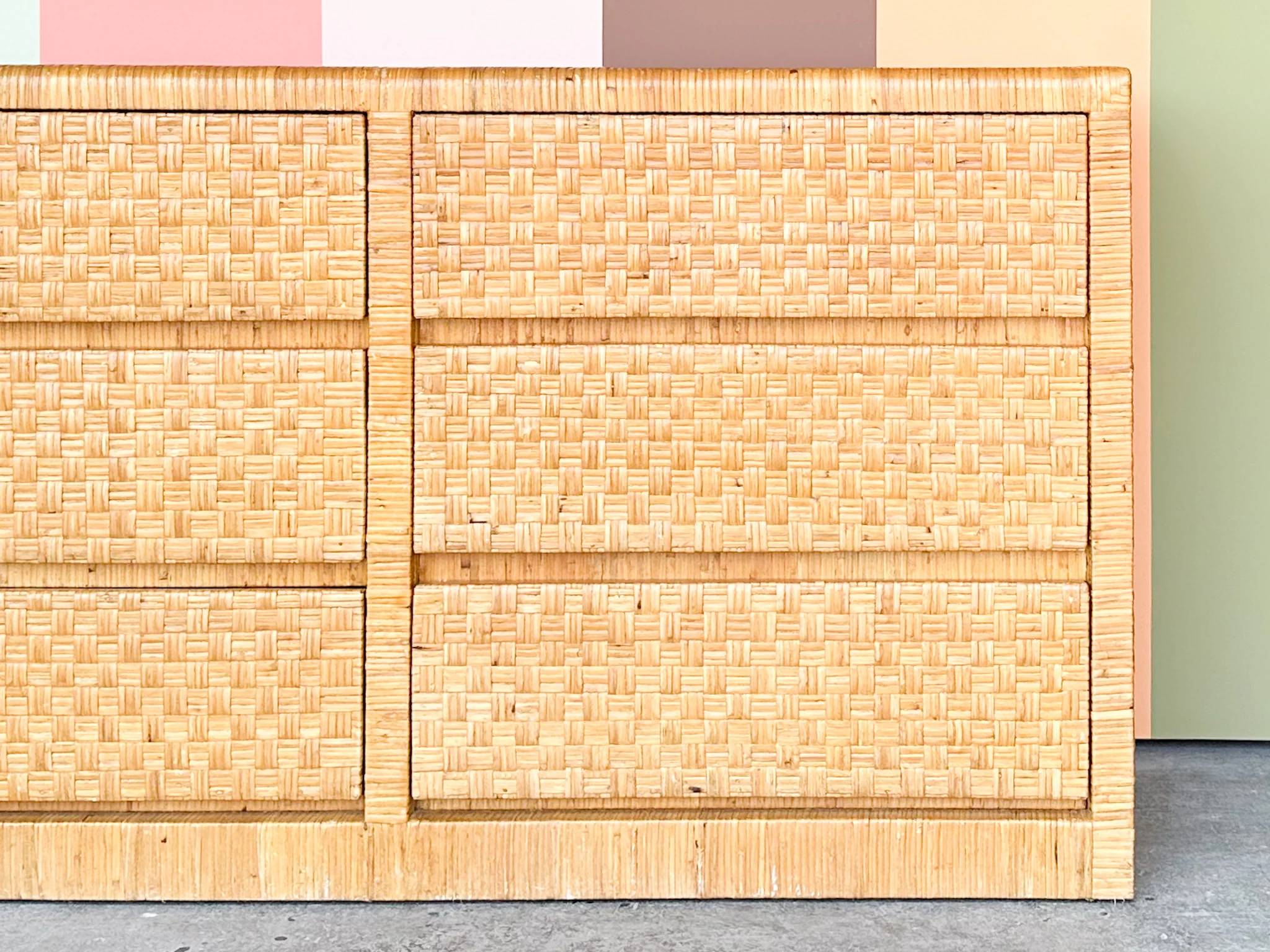Coastal Rattan Wrapped Dresser - Image 4