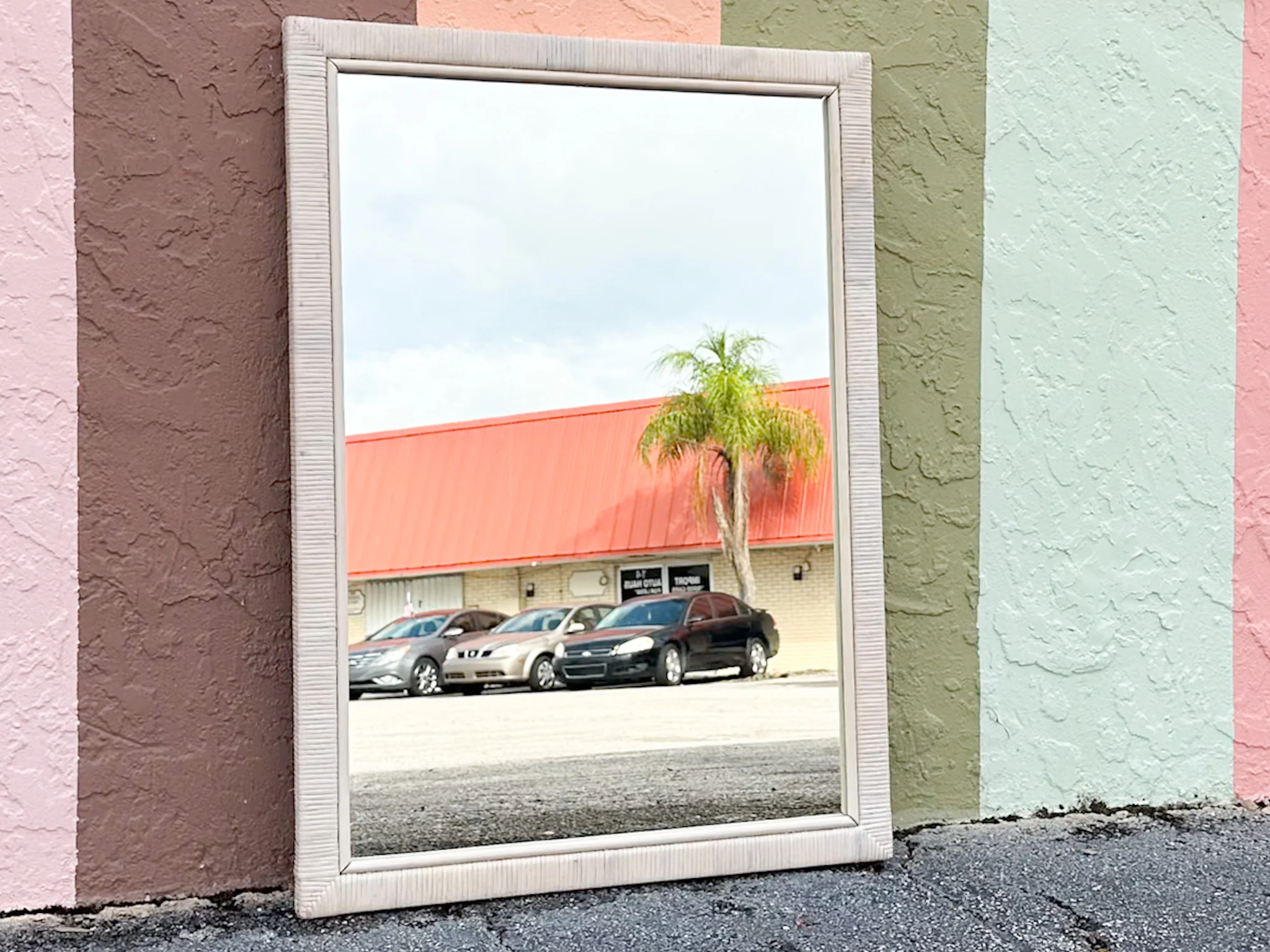Coastal Rattan Wrapped Mirror - Image 2