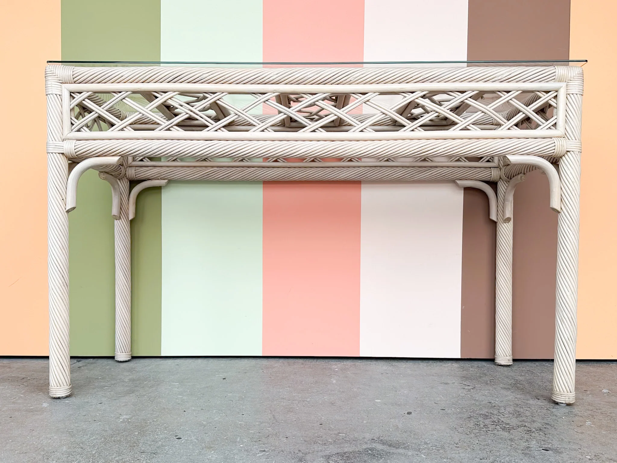 Coastal Twisted Rattan Console - Image 3