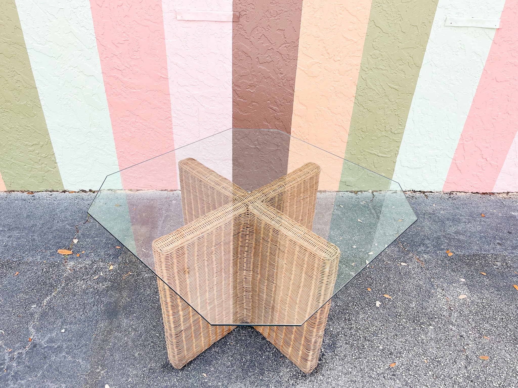Coastal Wicker X Dining Table - Image 3