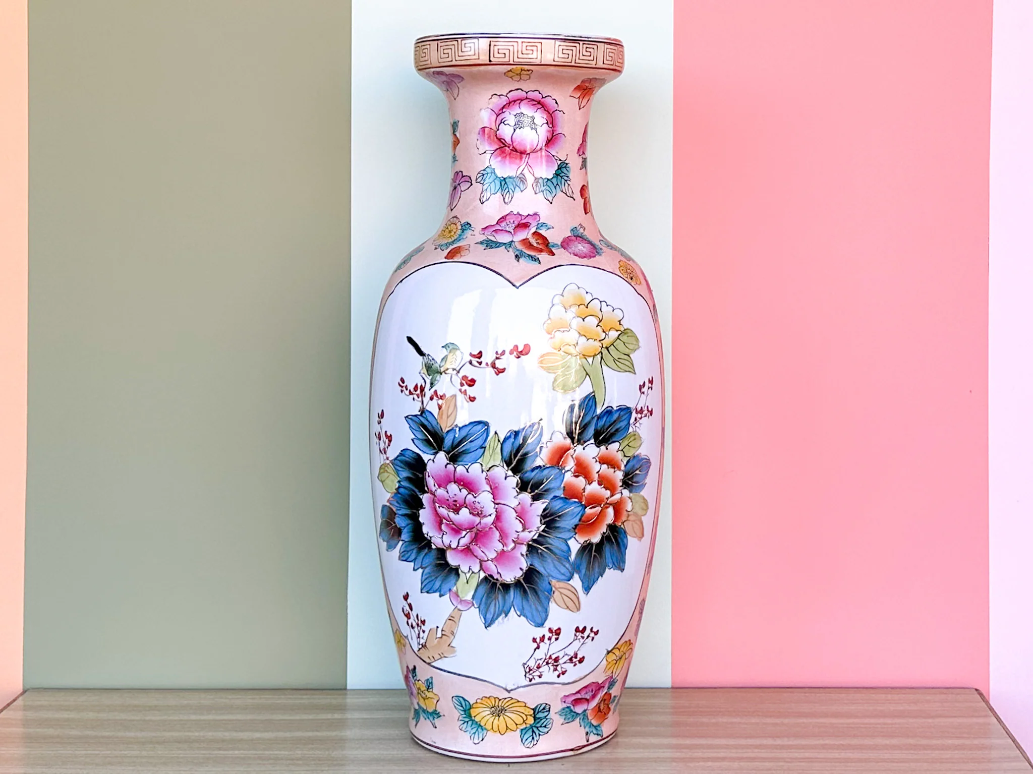 Colorful Large Chinoiserie Vase - Image 4