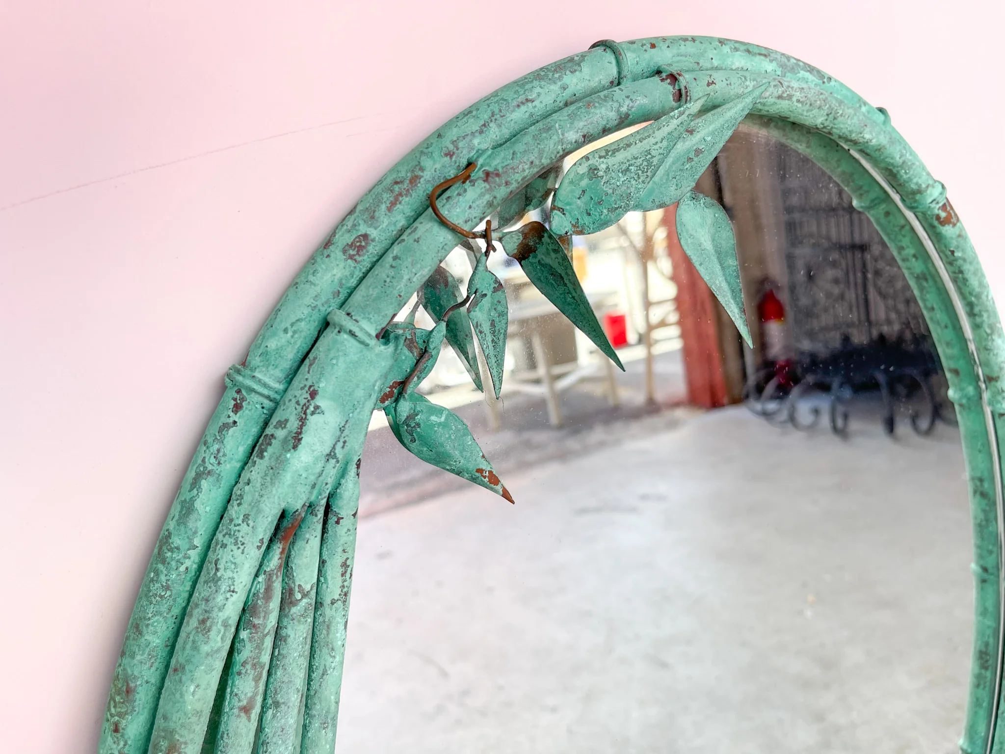 Copper Bamboo Leaf Mirror - Image 4