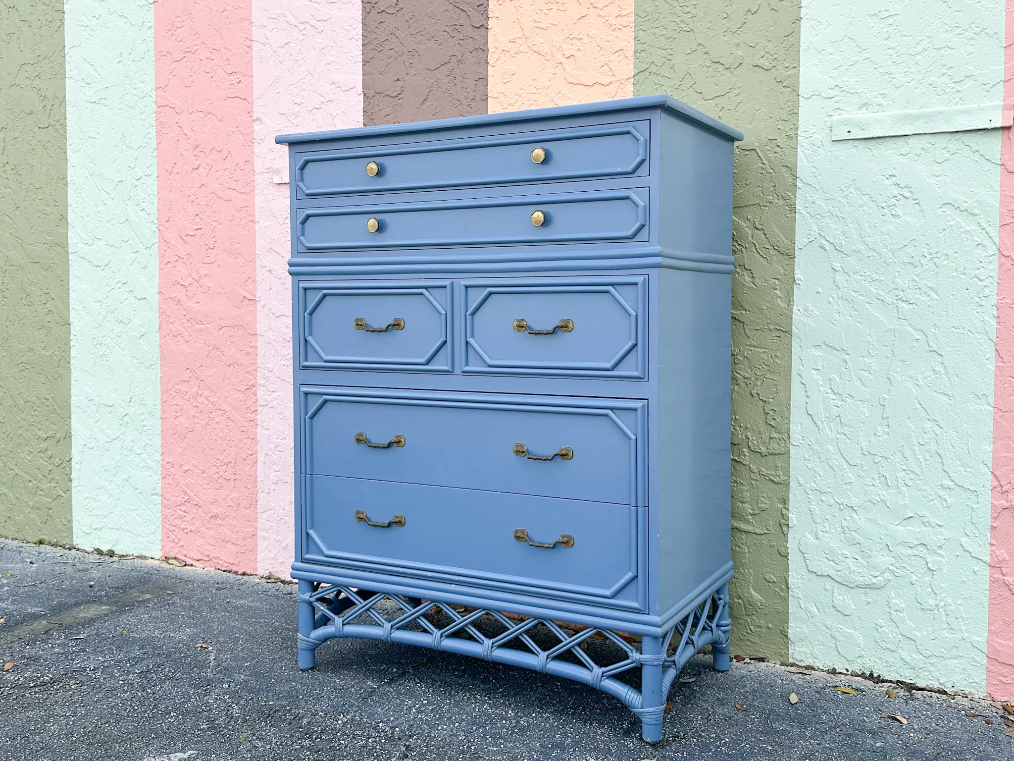 Cornflower Blue Ficks Reed Tall Chest - Image 3