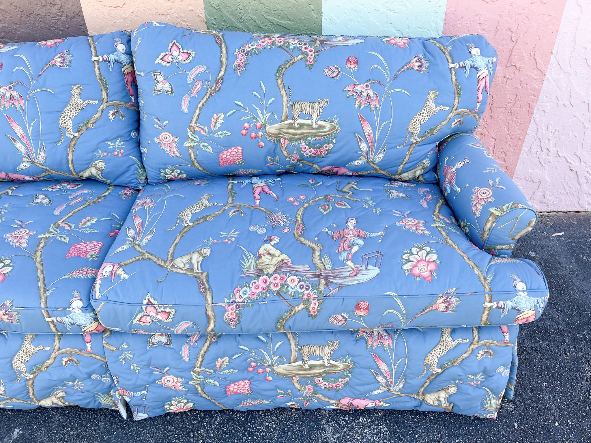 Cornflower Blue Upholstered Sofa - Image 3