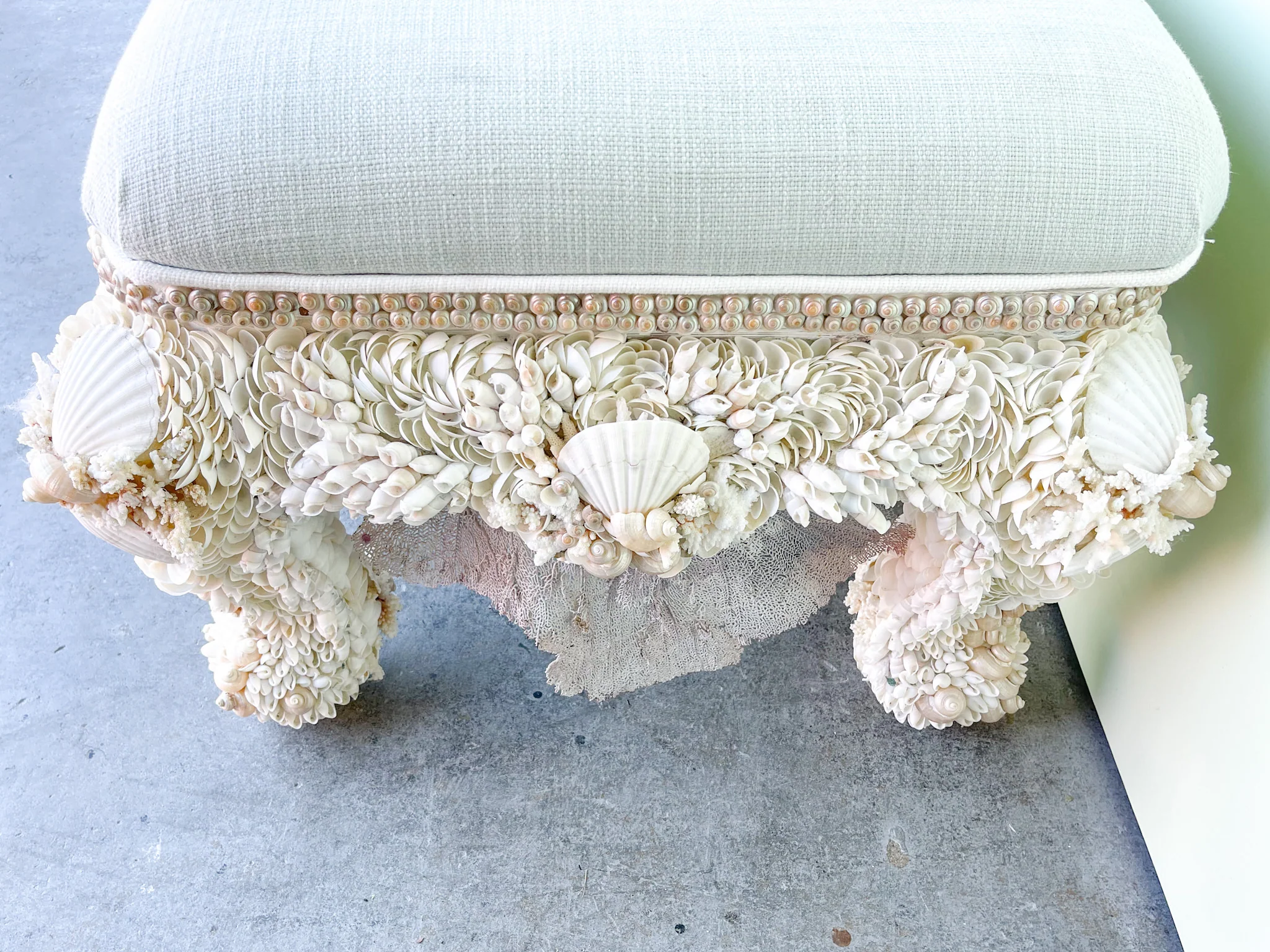 Custom Shell Encrusted Ottoman - Image 18