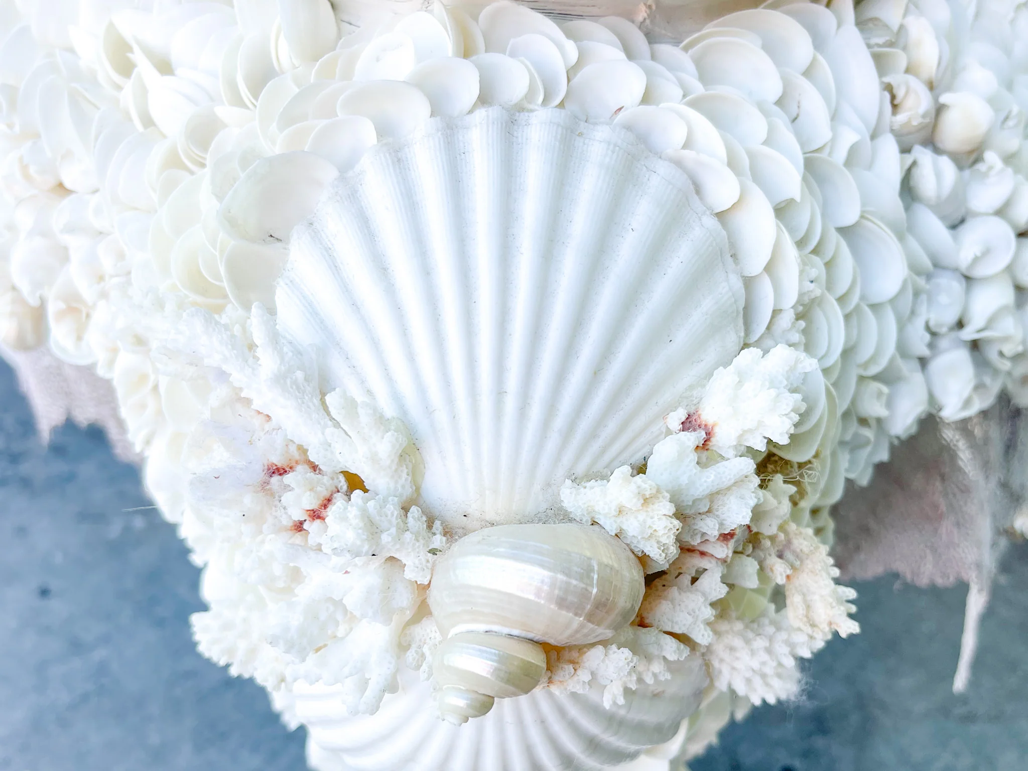 Custom Shell Encrusted Ottoman - Image 5